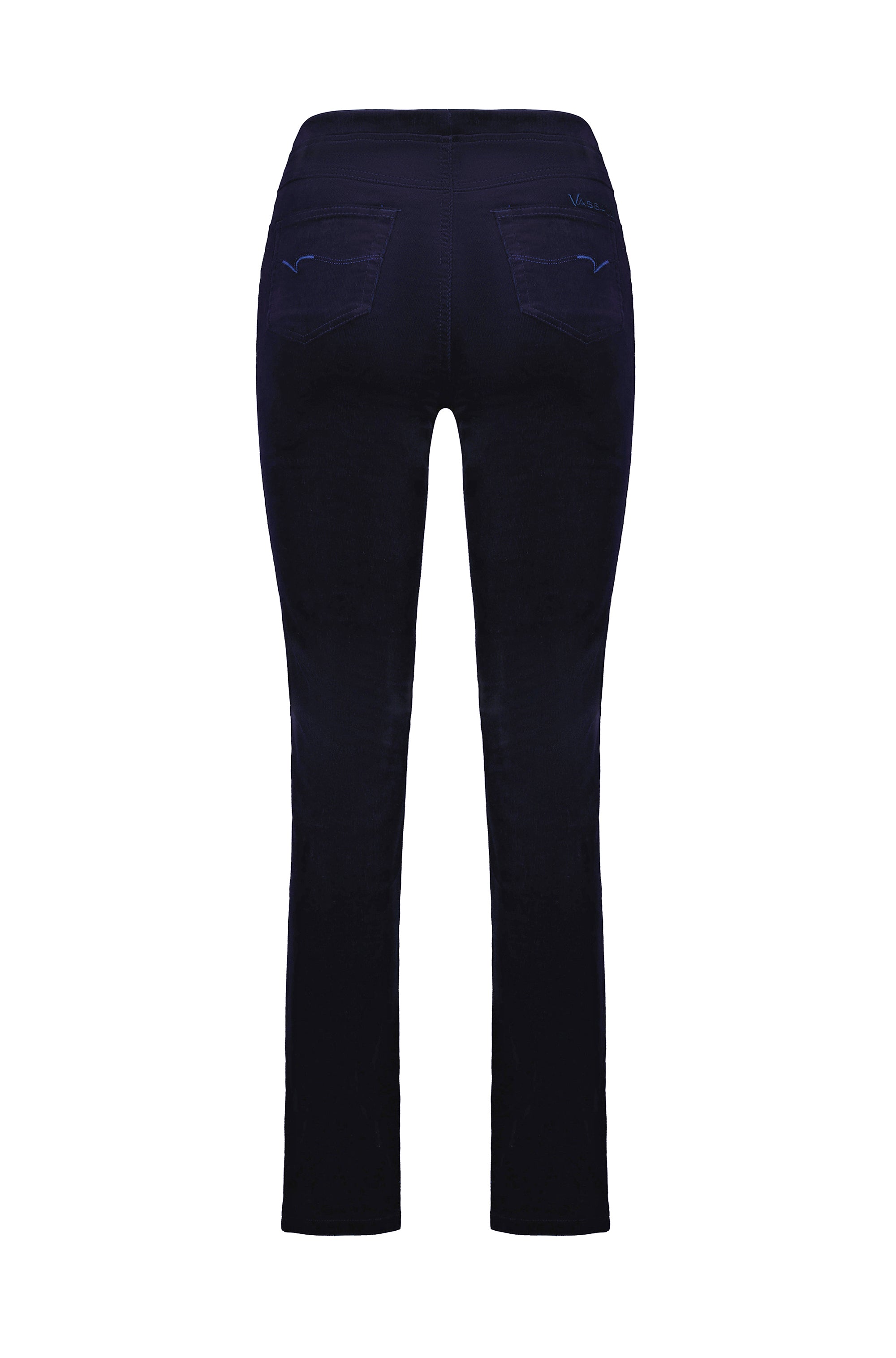 VASSALLI SLIM LEG FULL LENGTH PINWALE CORD PULL ON MIDNIGHT