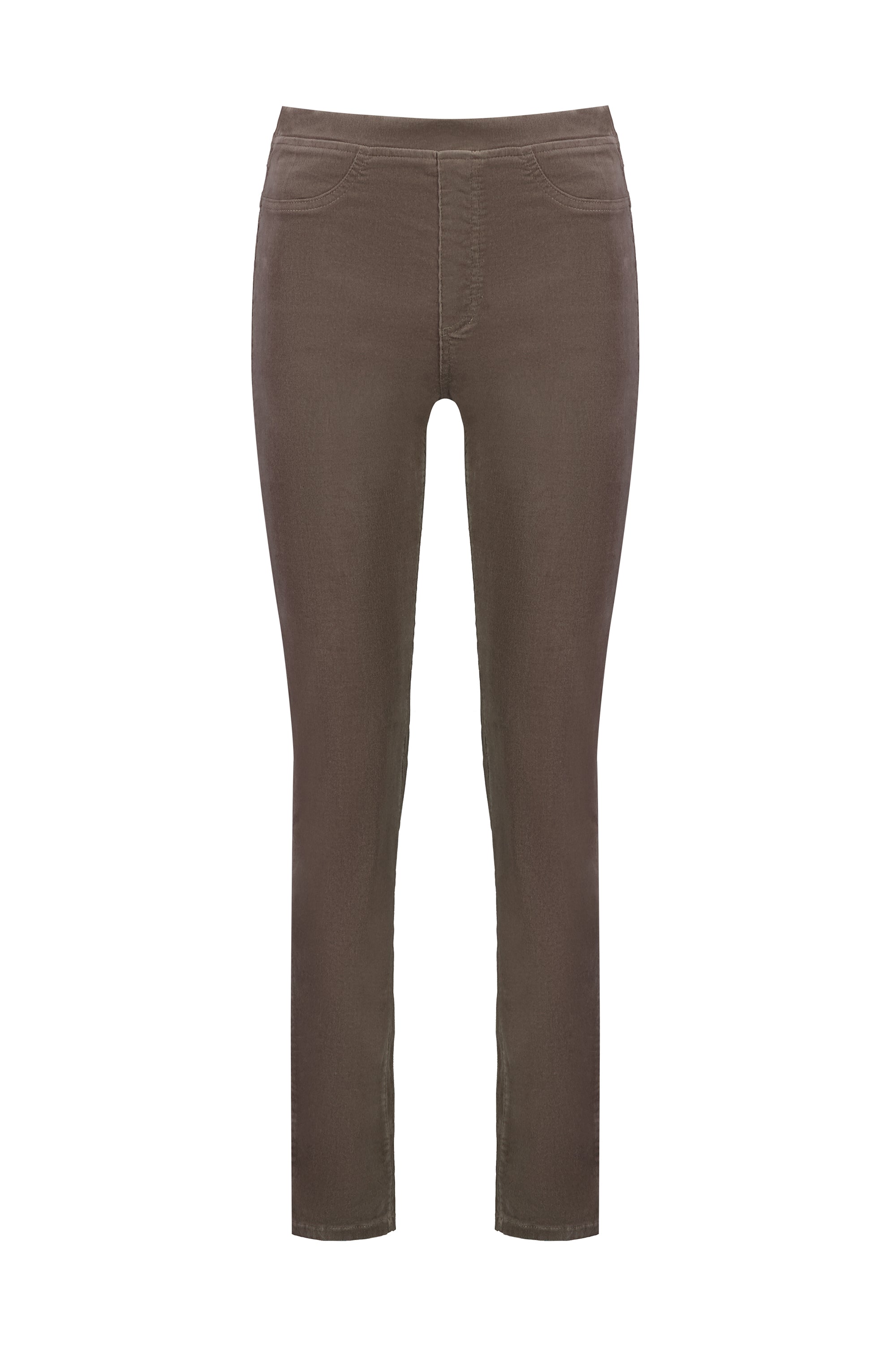 VASSALLI SLIM LEG FULL LENGTH PINWALE CORD PULL ON TAUPE