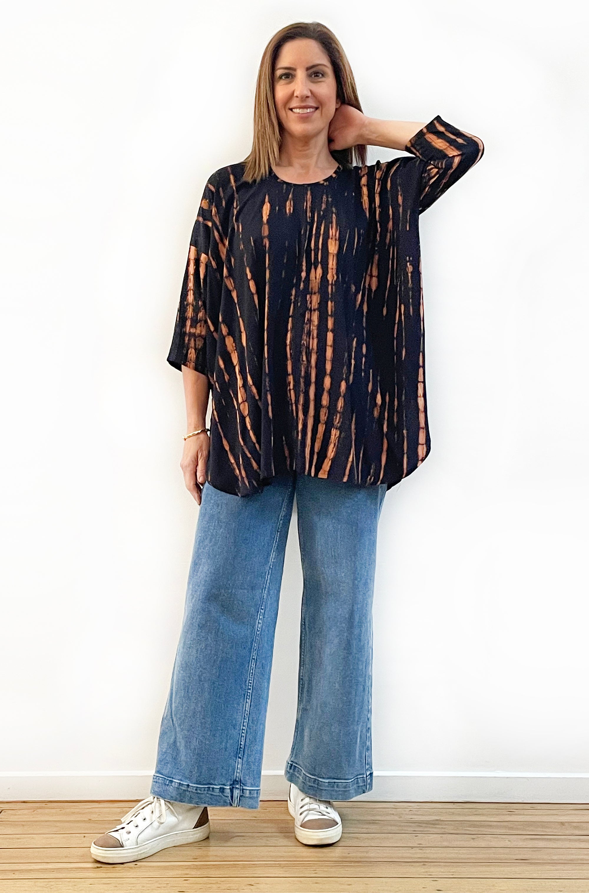 HAND DYED CIRCLE TOP BARK SPICE