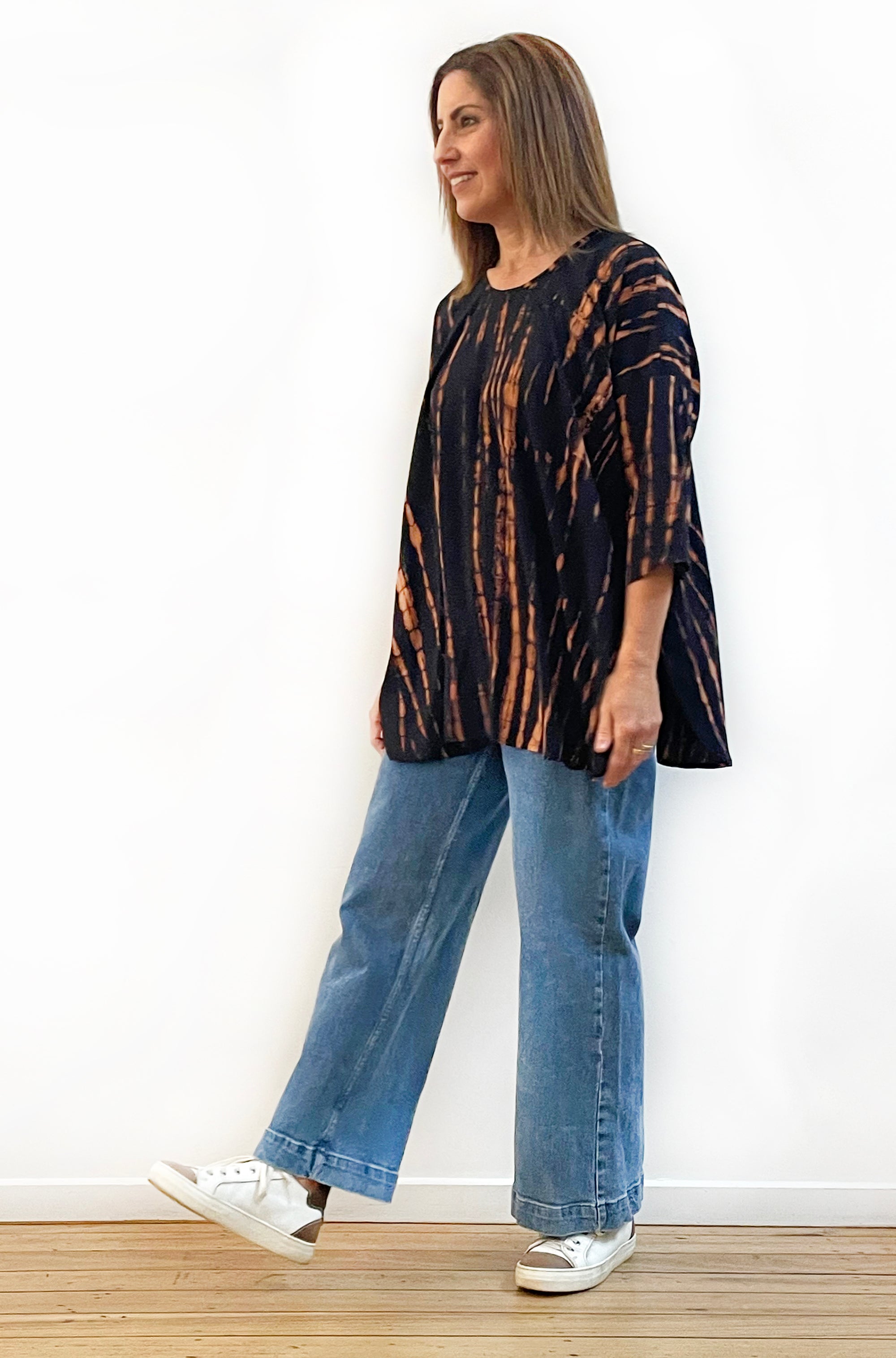 HAND DYED CIRCLE TOP BARK SPICE