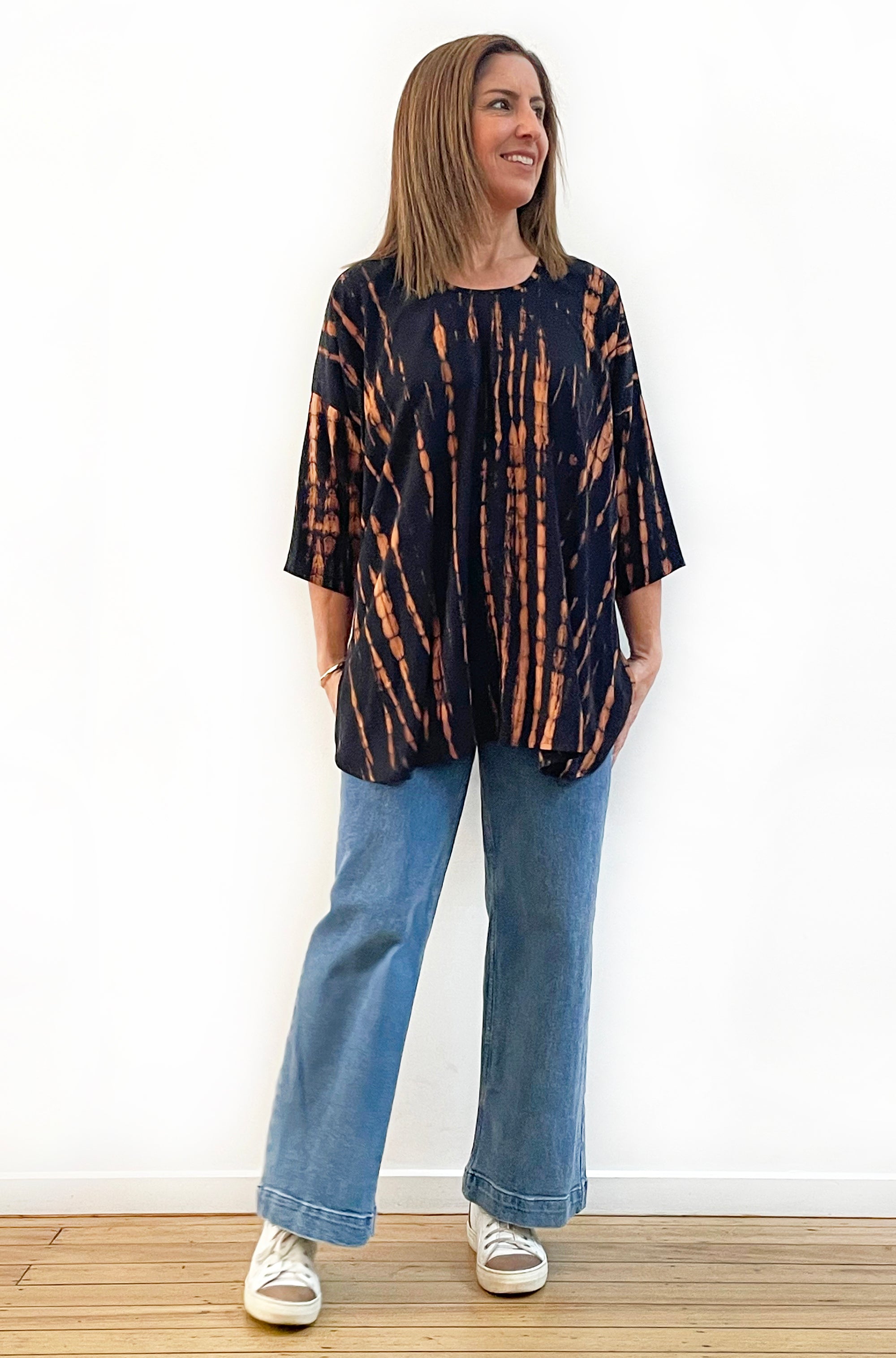 HAND DYED CIRCLE TOP BARK SPICE