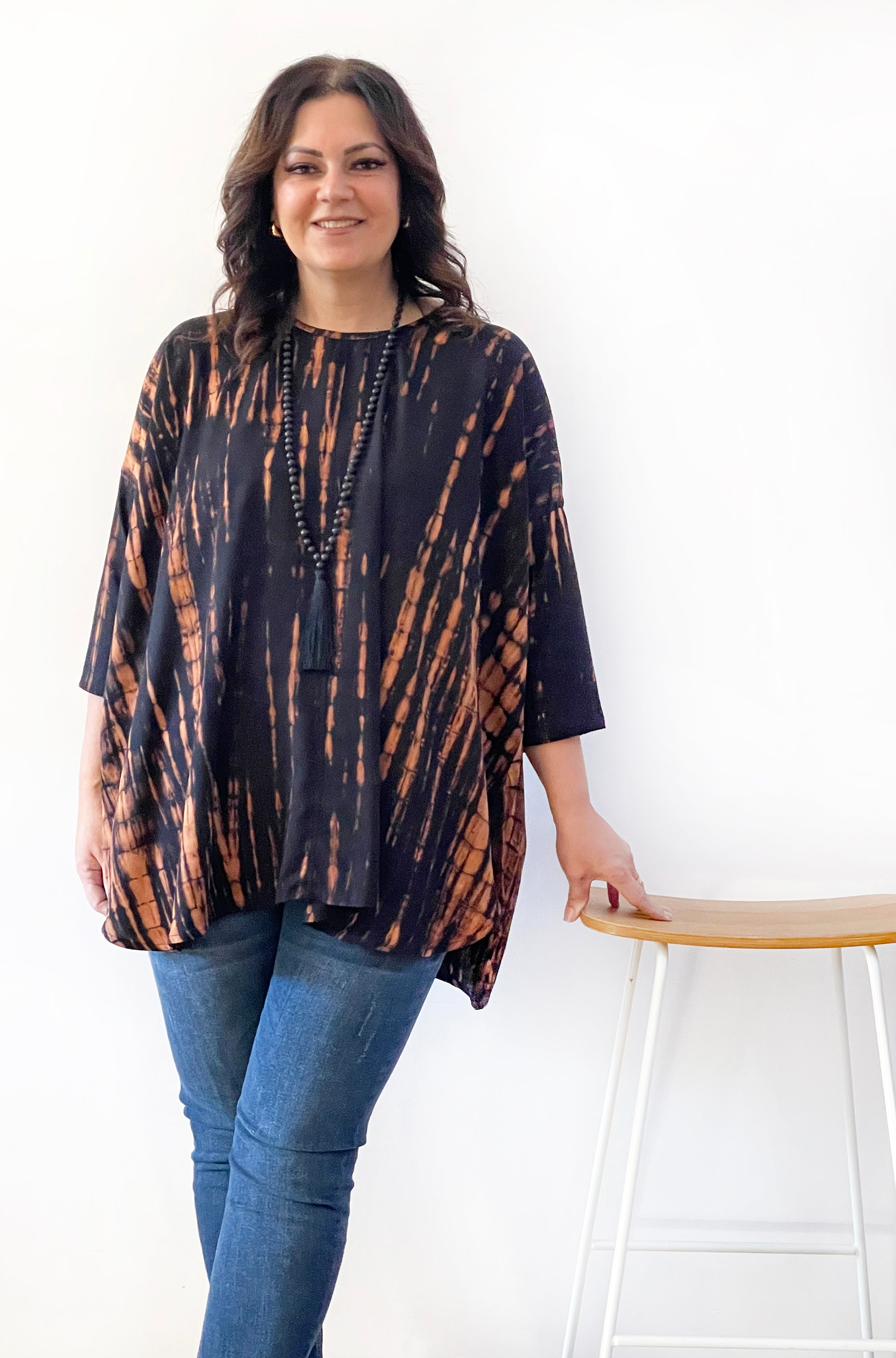 HAND DYED CIRCLE TOP BARK SPICE