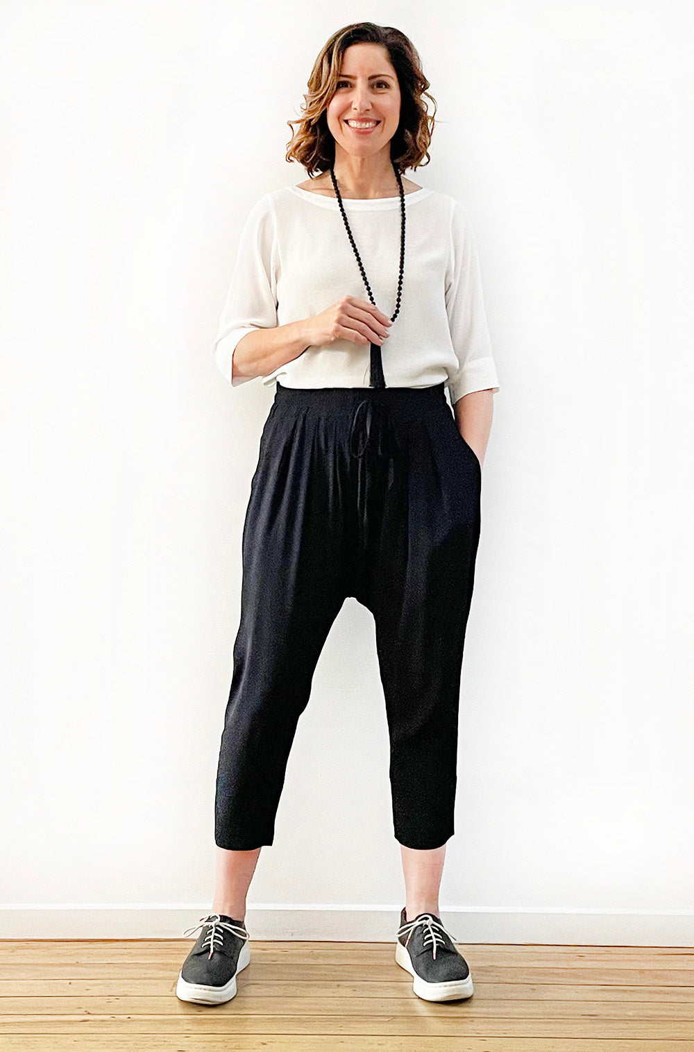 VISCOSE SLOUCH PANT BLACK