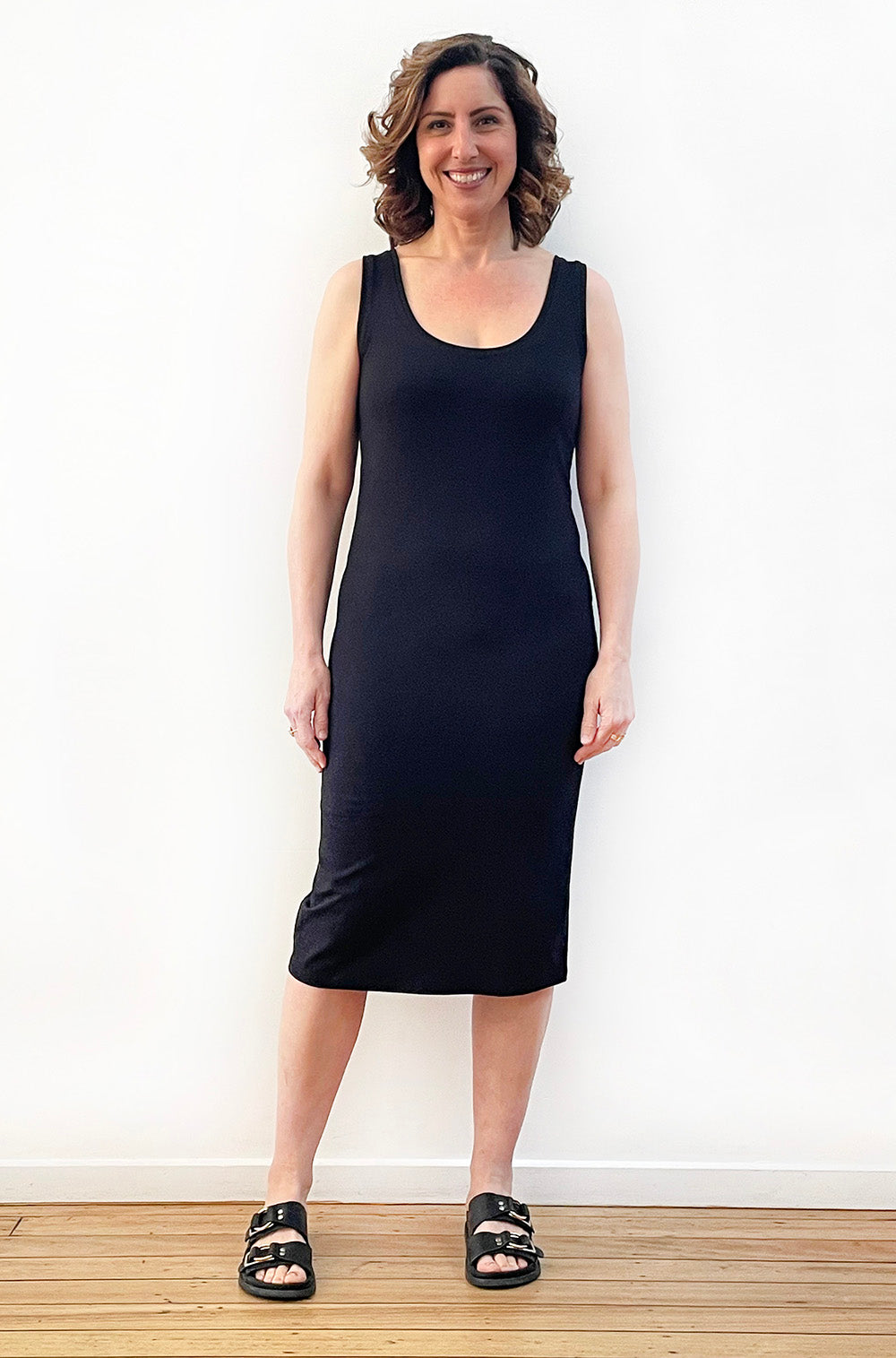 BAMBOO/ORGANIC COTTON TANK DRESS BLACK