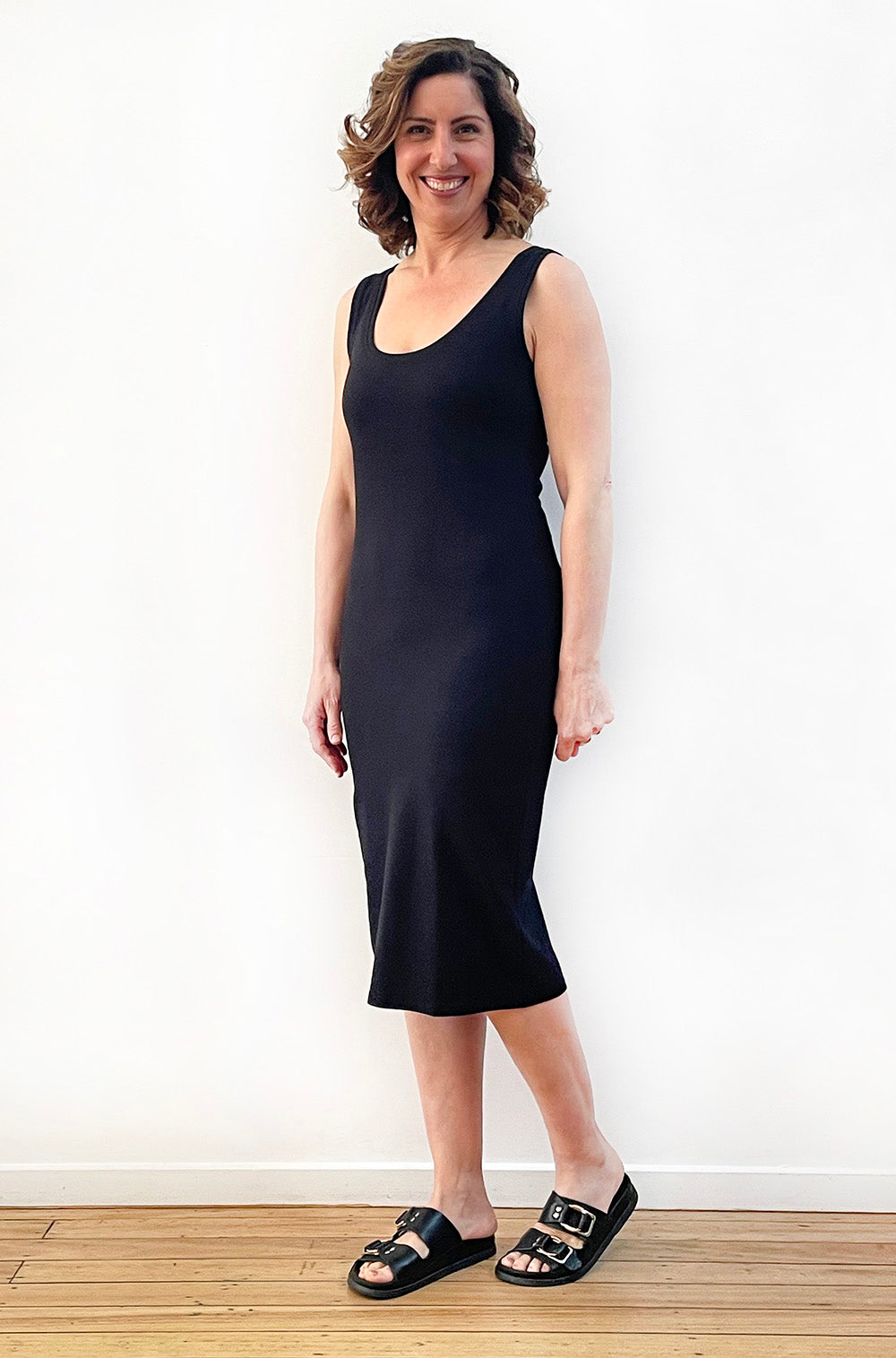BAMBOO/ORGANIC COTTON TANK DRESS BLACK