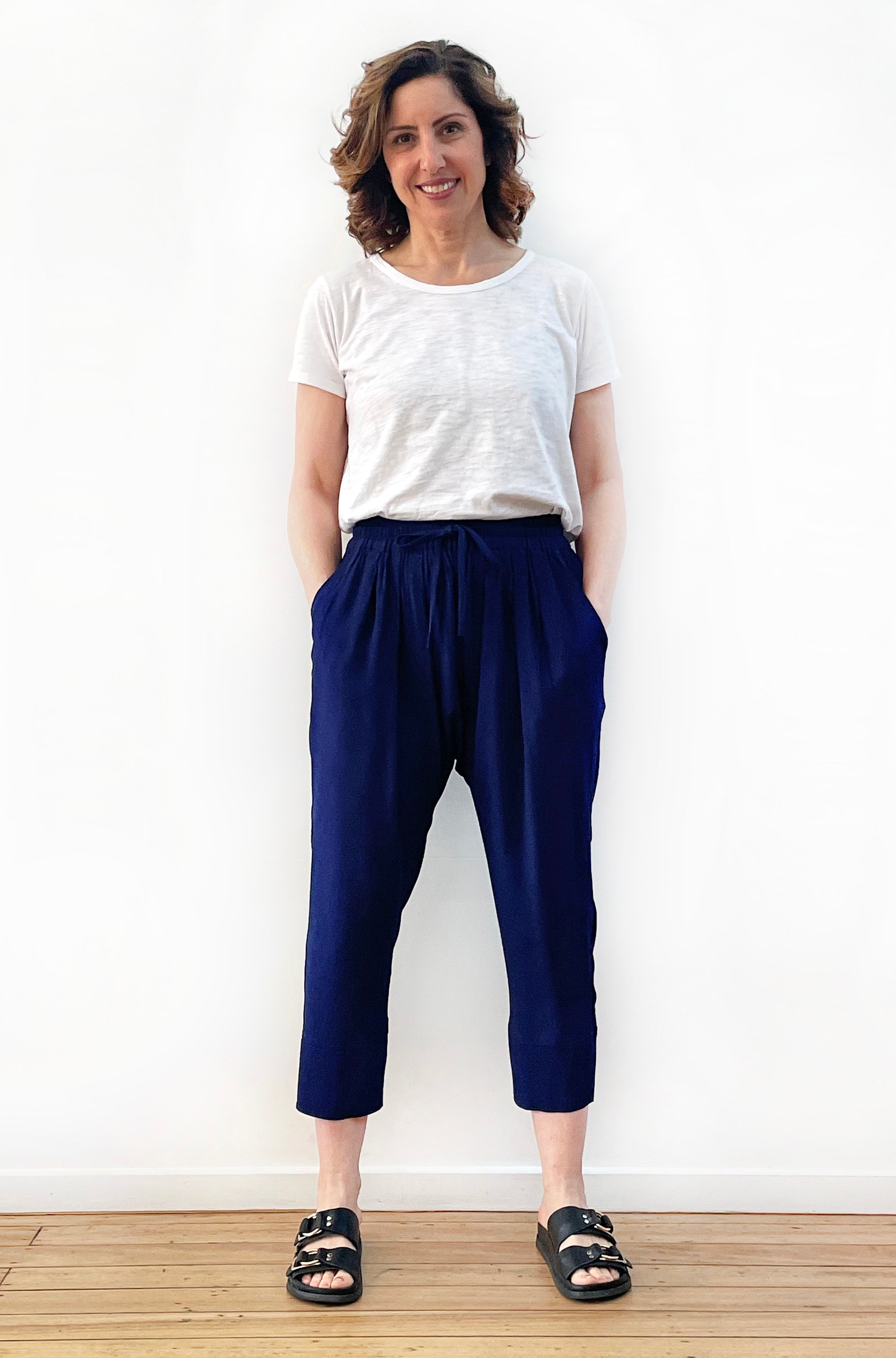 VISCOSE SLOUCH PANT NAVY