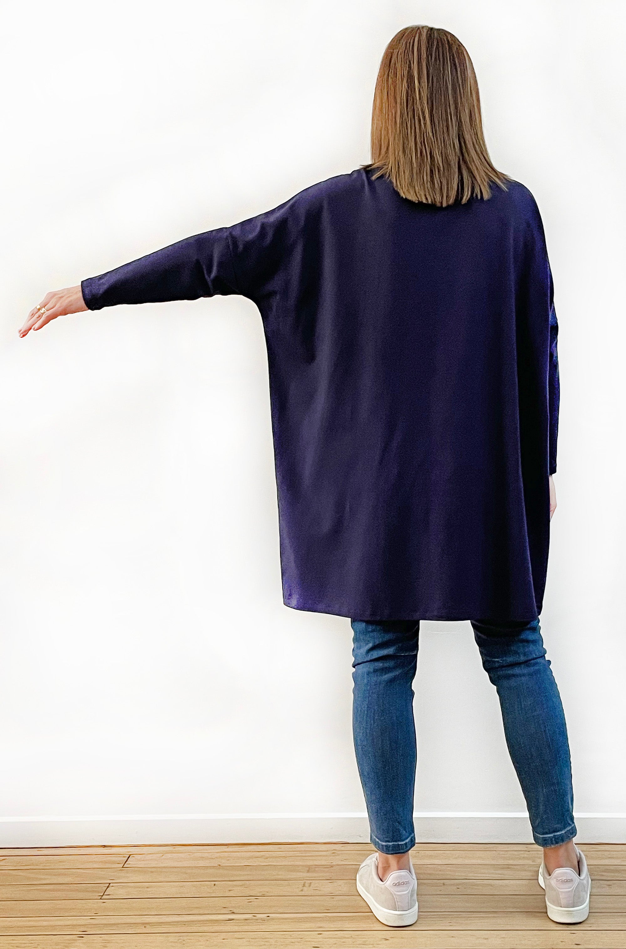 BAMBOO/ORGANIC COTTON BOX TUNIC NAVY