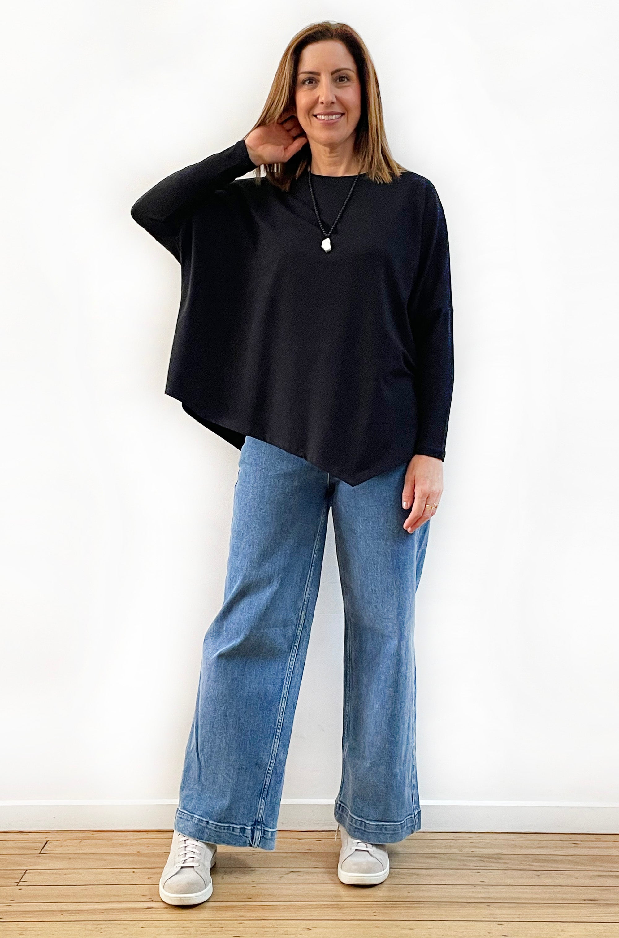 BAMBOO/ORGANIC COTTON BOX TOP BLACK