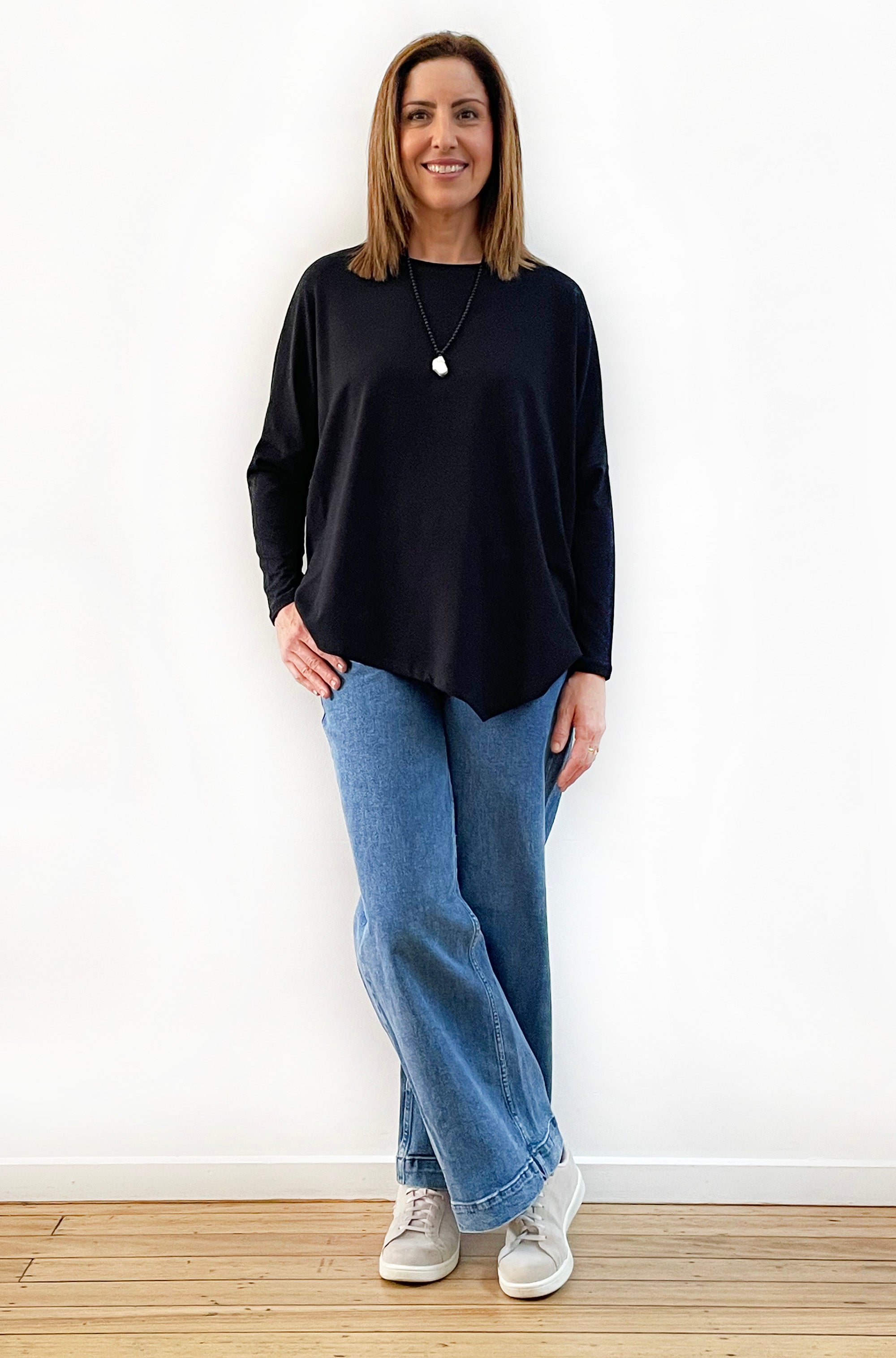 BAMBOO/ORGANIC COTTON BOX TOP BLACK