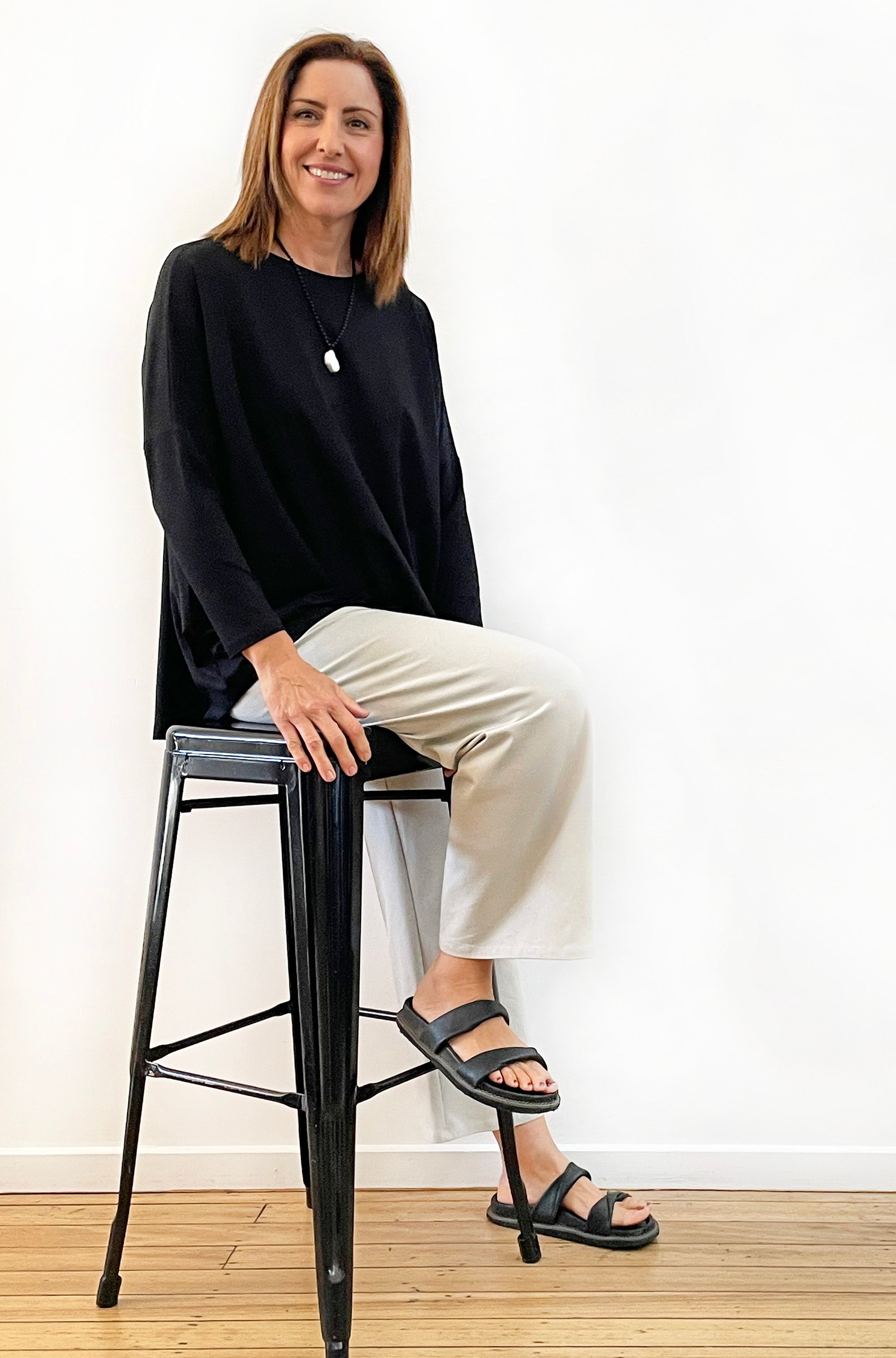 BAMBOO/ORGANIC COTTON WIDE LEG PANT CALICO