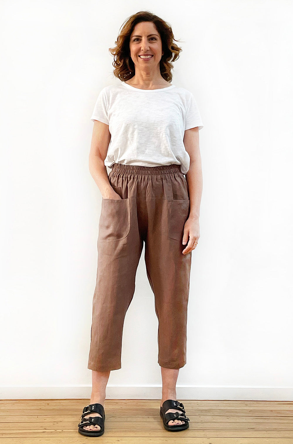 LINEN POCKET PANT MOCHA