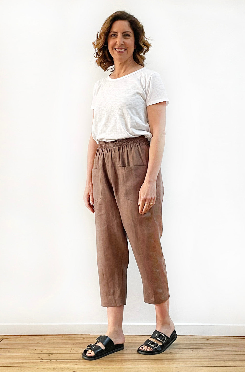 LINEN POCKET PANT MOCHA