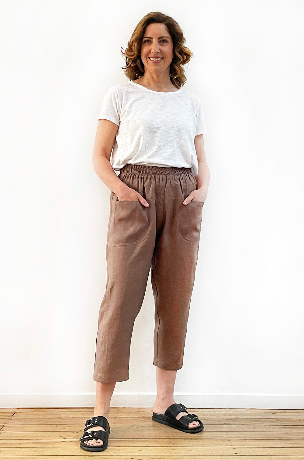 LINEN POCKET PANT MOCHA