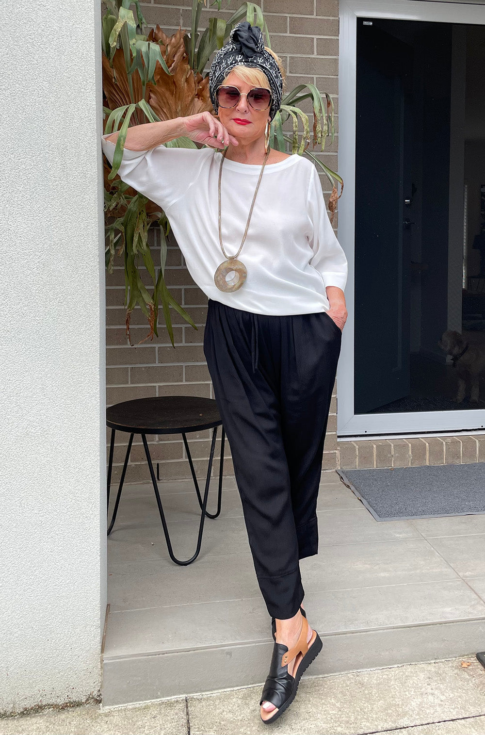 VISCOSE SLOUCH PANT BLACK