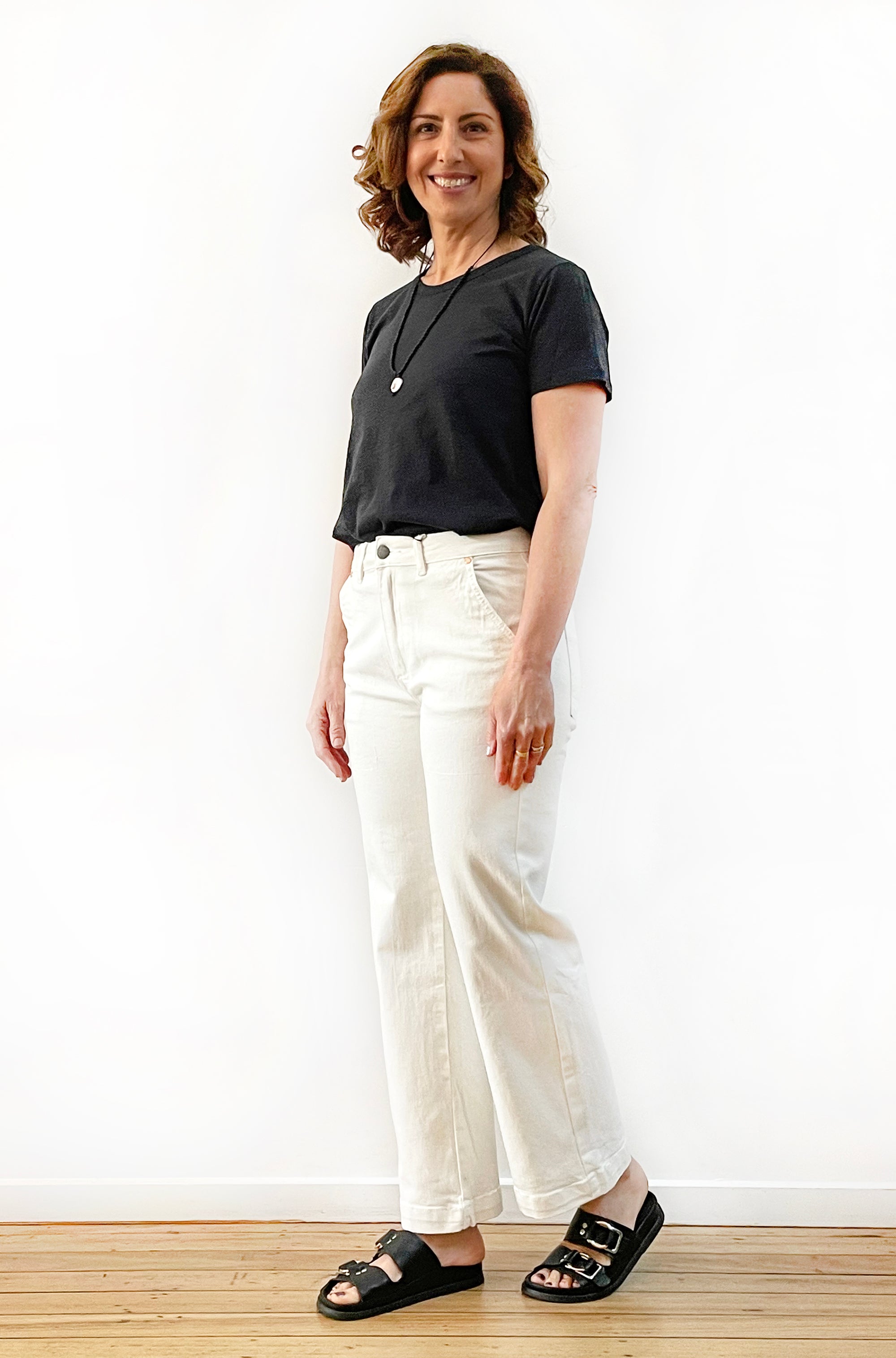 DRICOPER CODY KICK FLARE IVORY DENIM JEANS