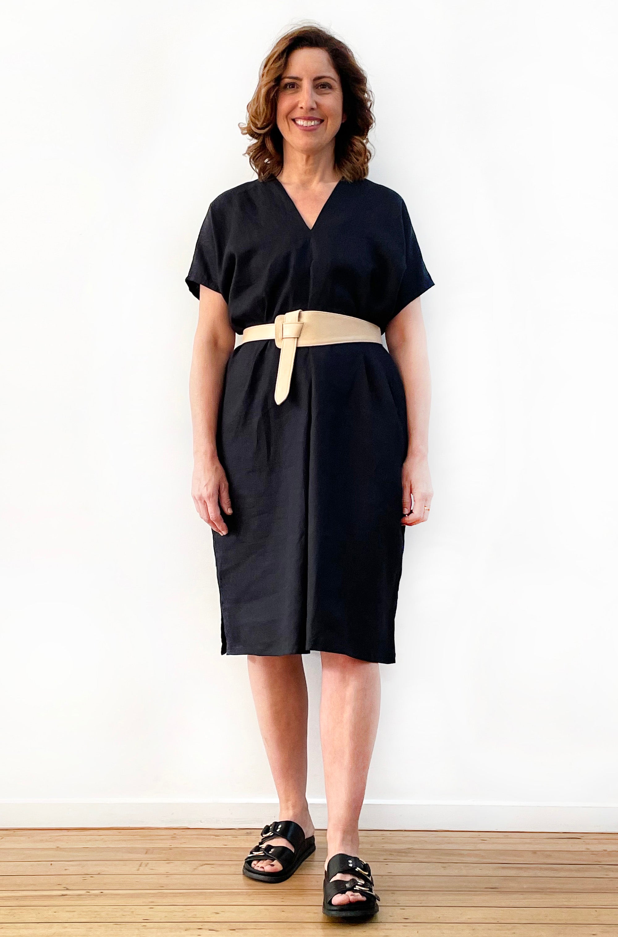 LEATHER LOOP BELT SAND