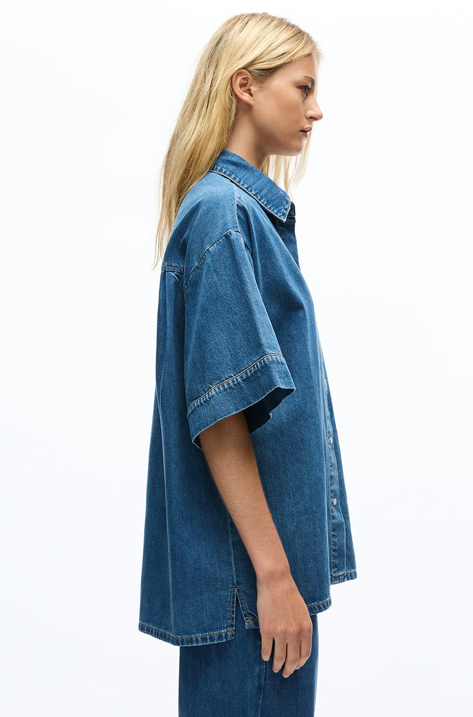 JAC AND MOOKI INES SHIRT MID INDIGO