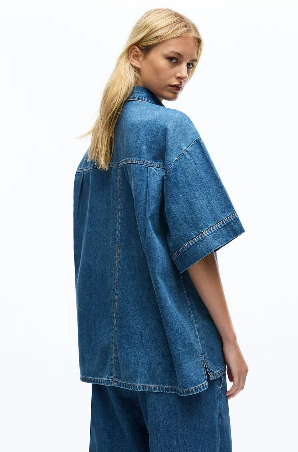 JAC AND MOOKI INES SHIRT MID INDIGO