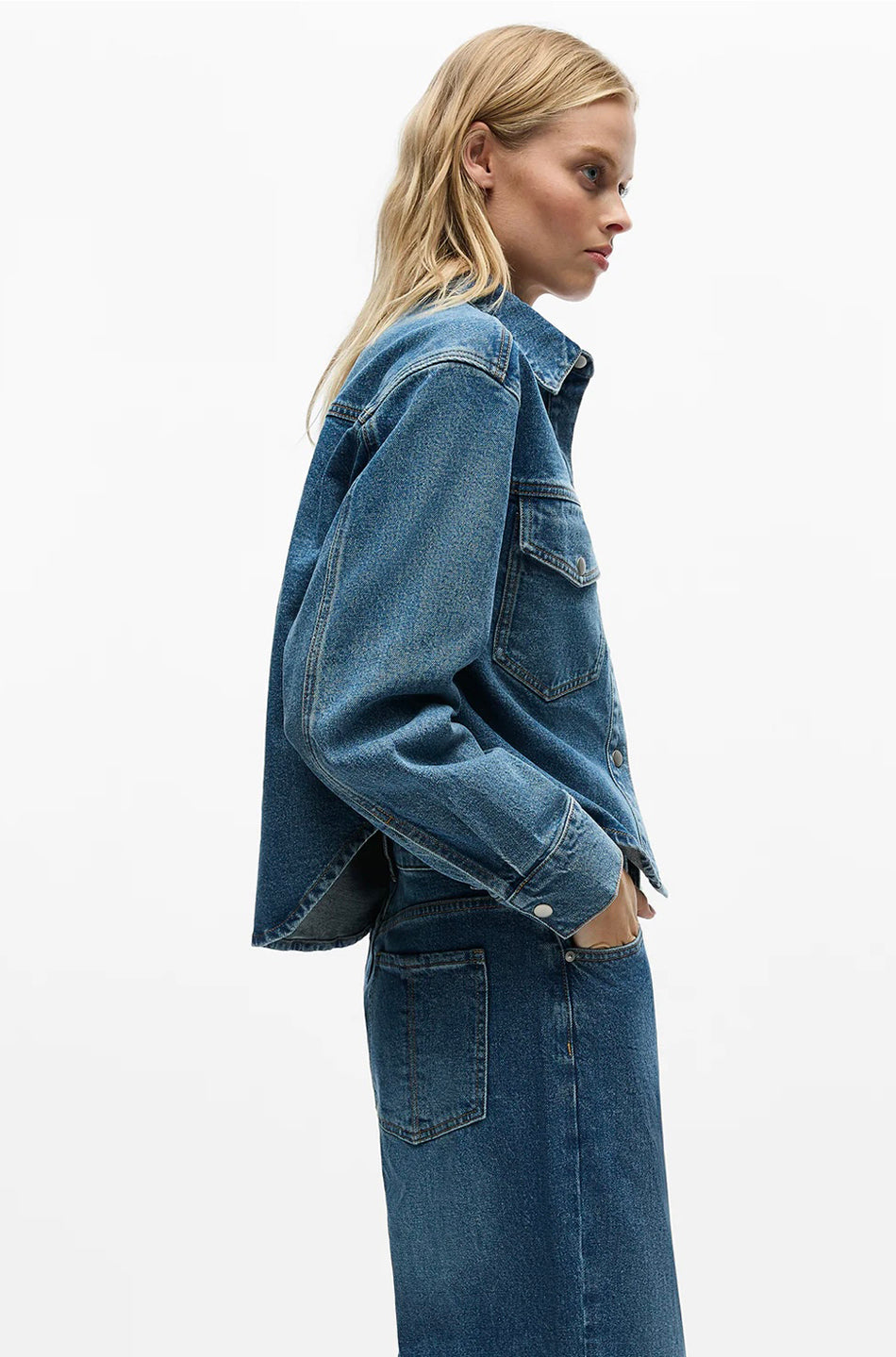 JAC AND MOOKI MIKA SHIRT MID INDIGO