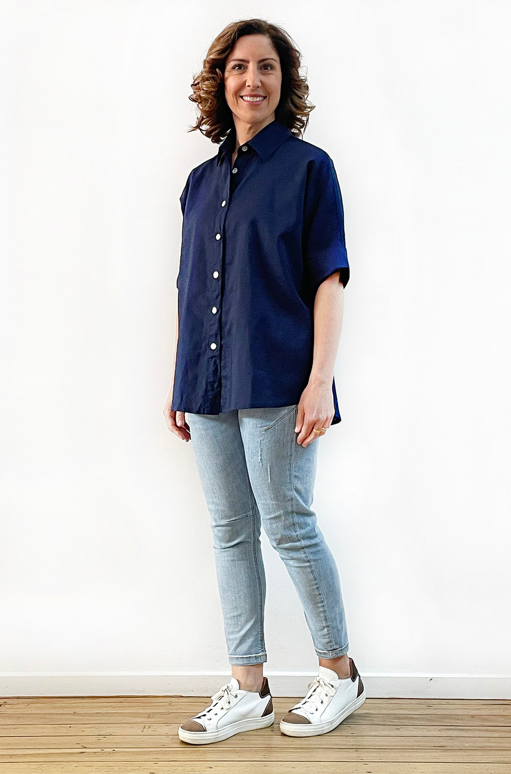 LINEN RELAXED SHIRT NAVY