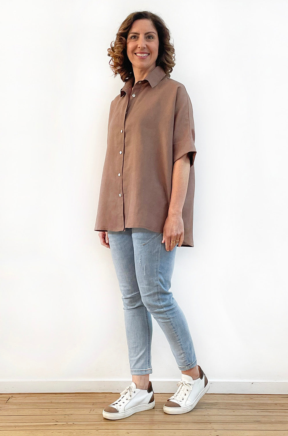 LINEN RELAXED SHIRT MOCHA