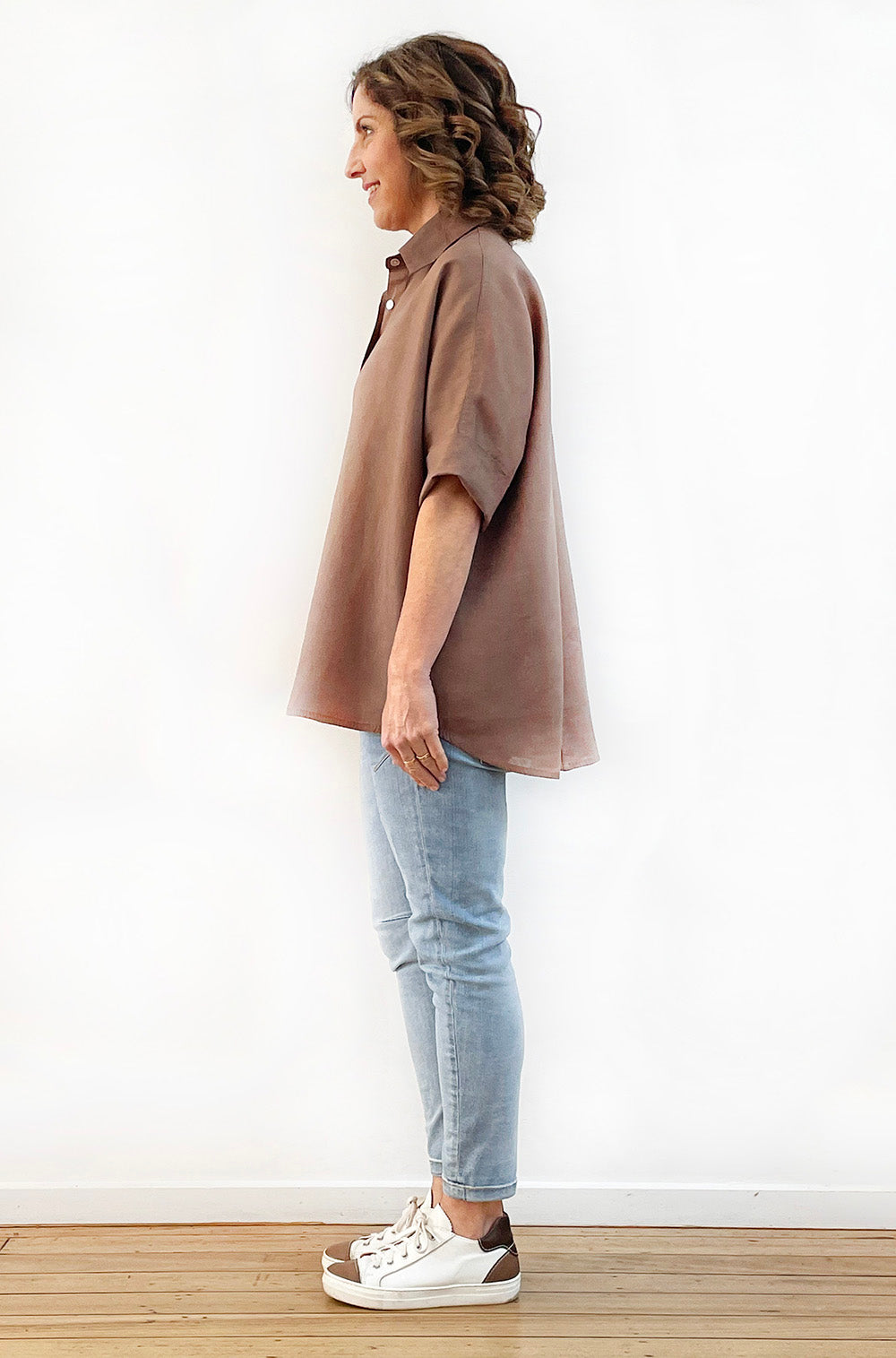 LINEN RELAXED SHIRT MOCHA