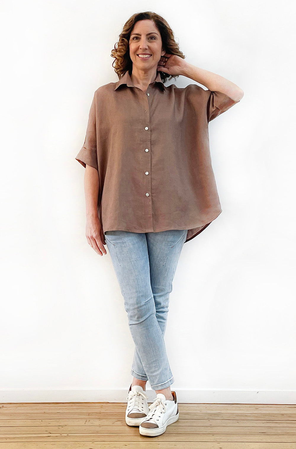 LINEN RELAXED SHIRT MOCHA