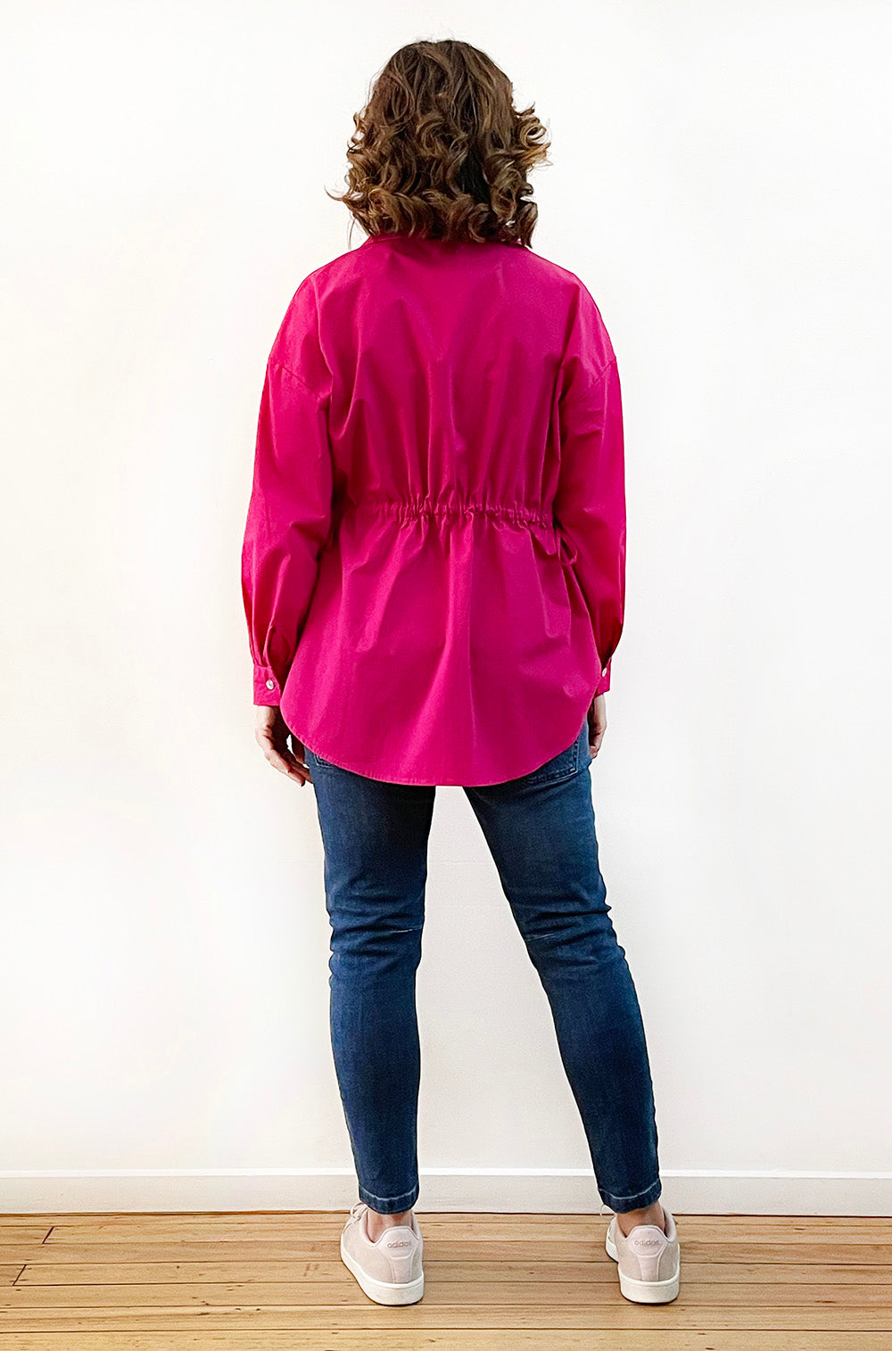COTTON TIE WAIST SHIRT MAGENTA