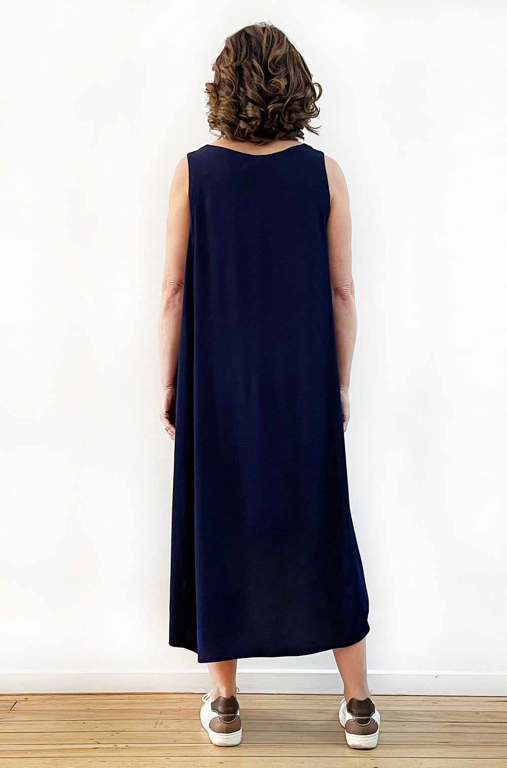 VISCOSE HI LO TANK DRESS NAVY