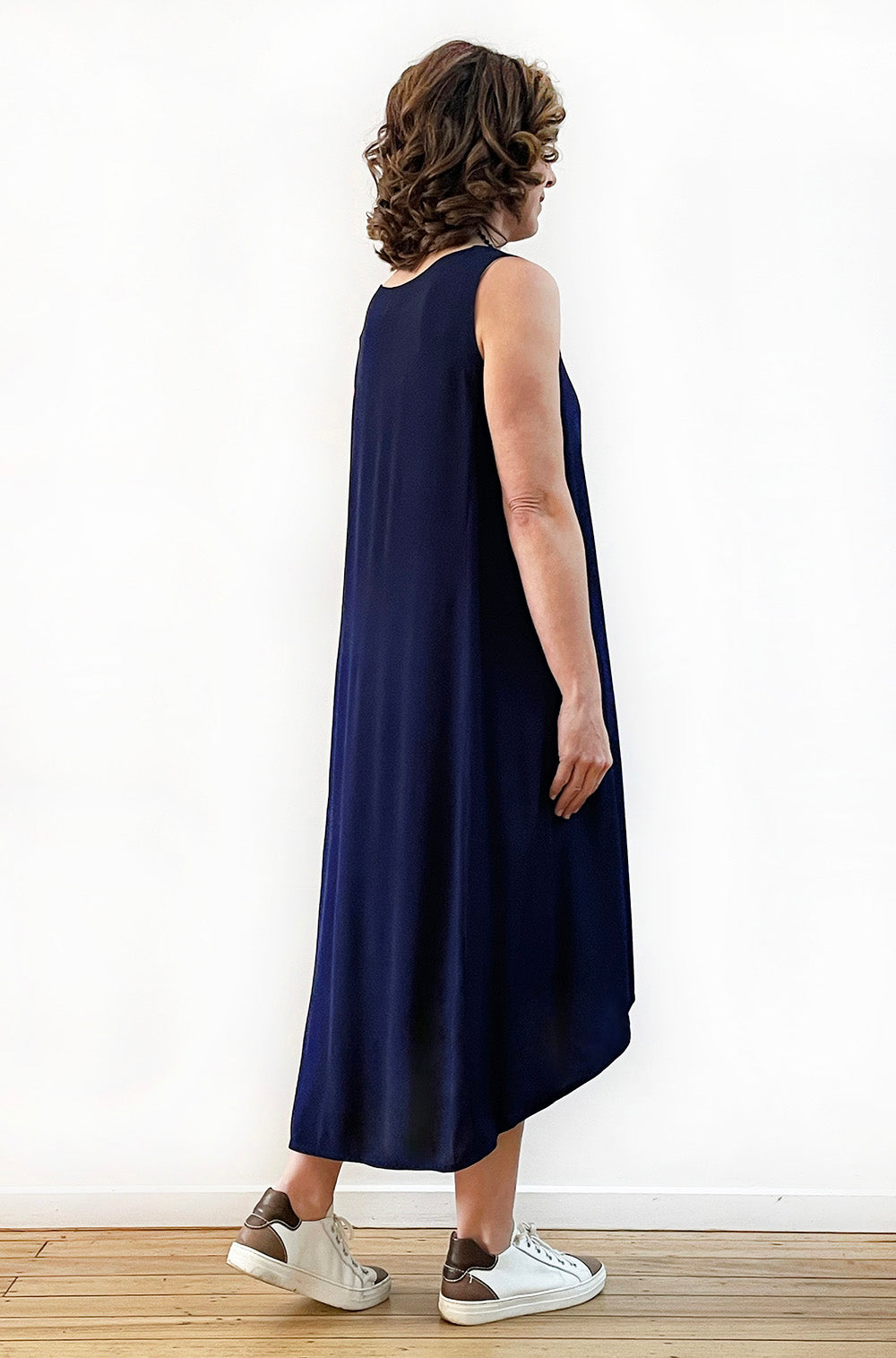 VISCOSE HI LO TANK DRESS NAVY
