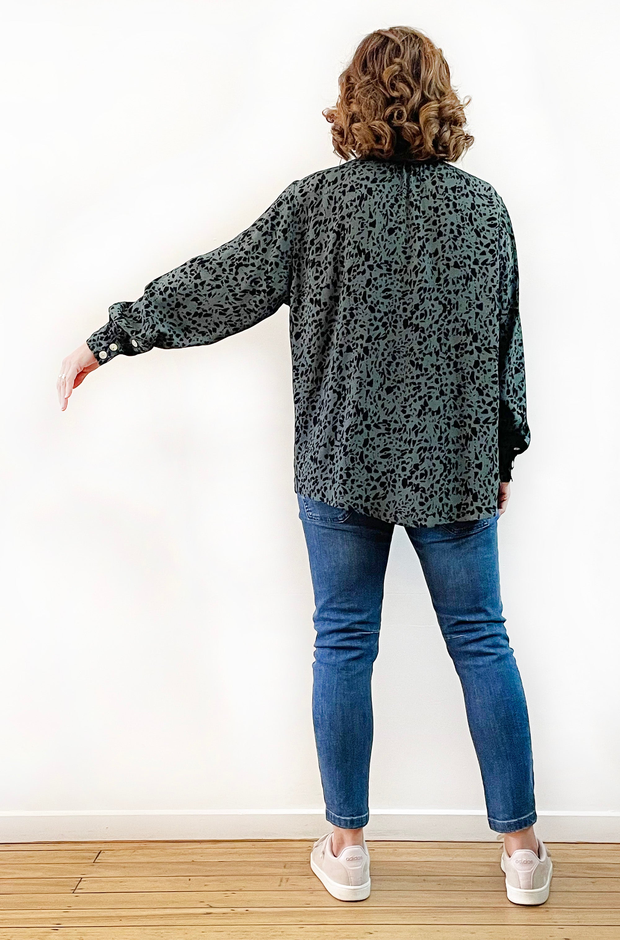 VISCOSE BUTTON THRU SHIRT SPRUCE TERRAZZO