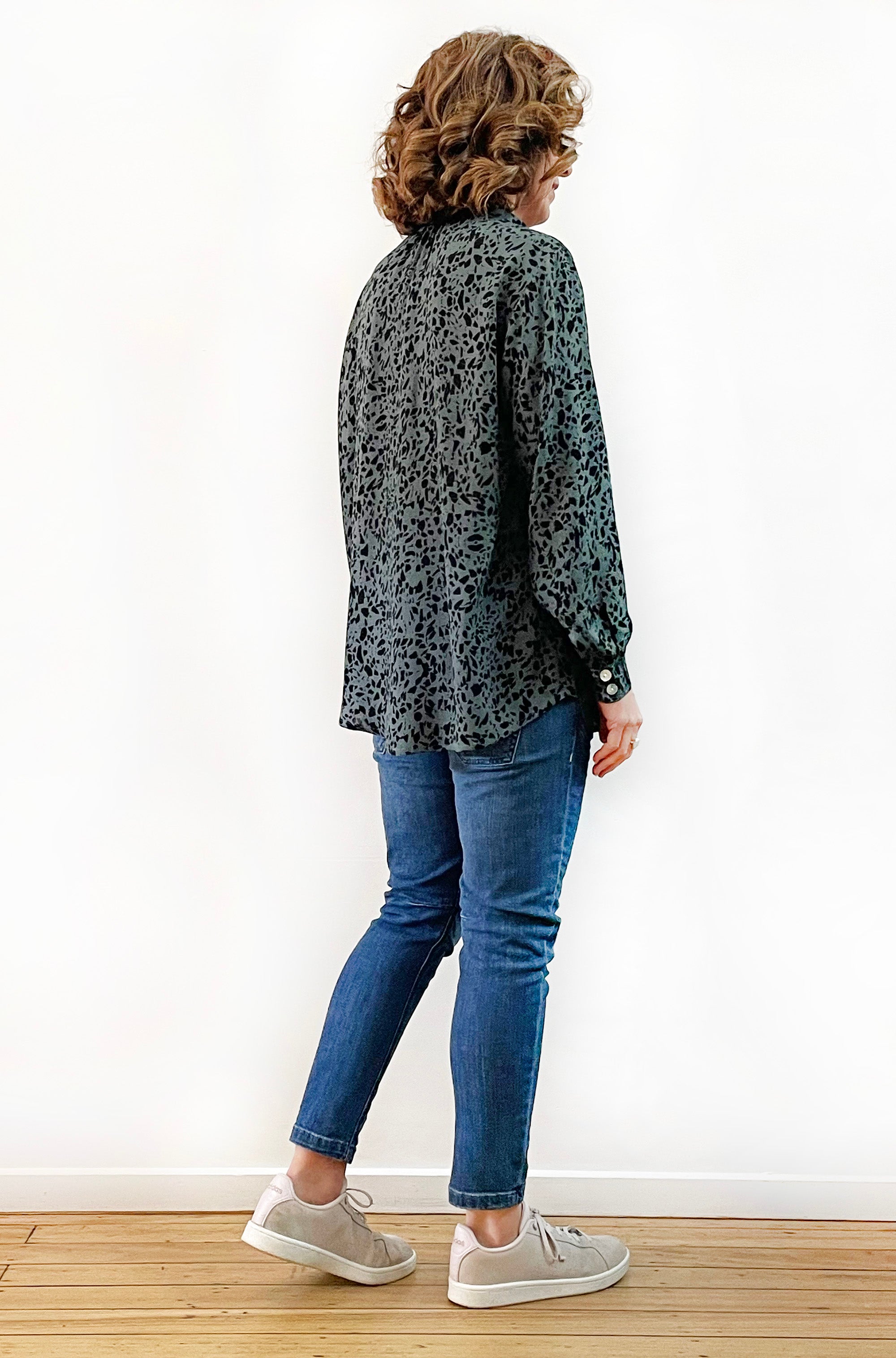 VISCOSE BUTTON THRU SHIRT SPRUCE TERRAZZO