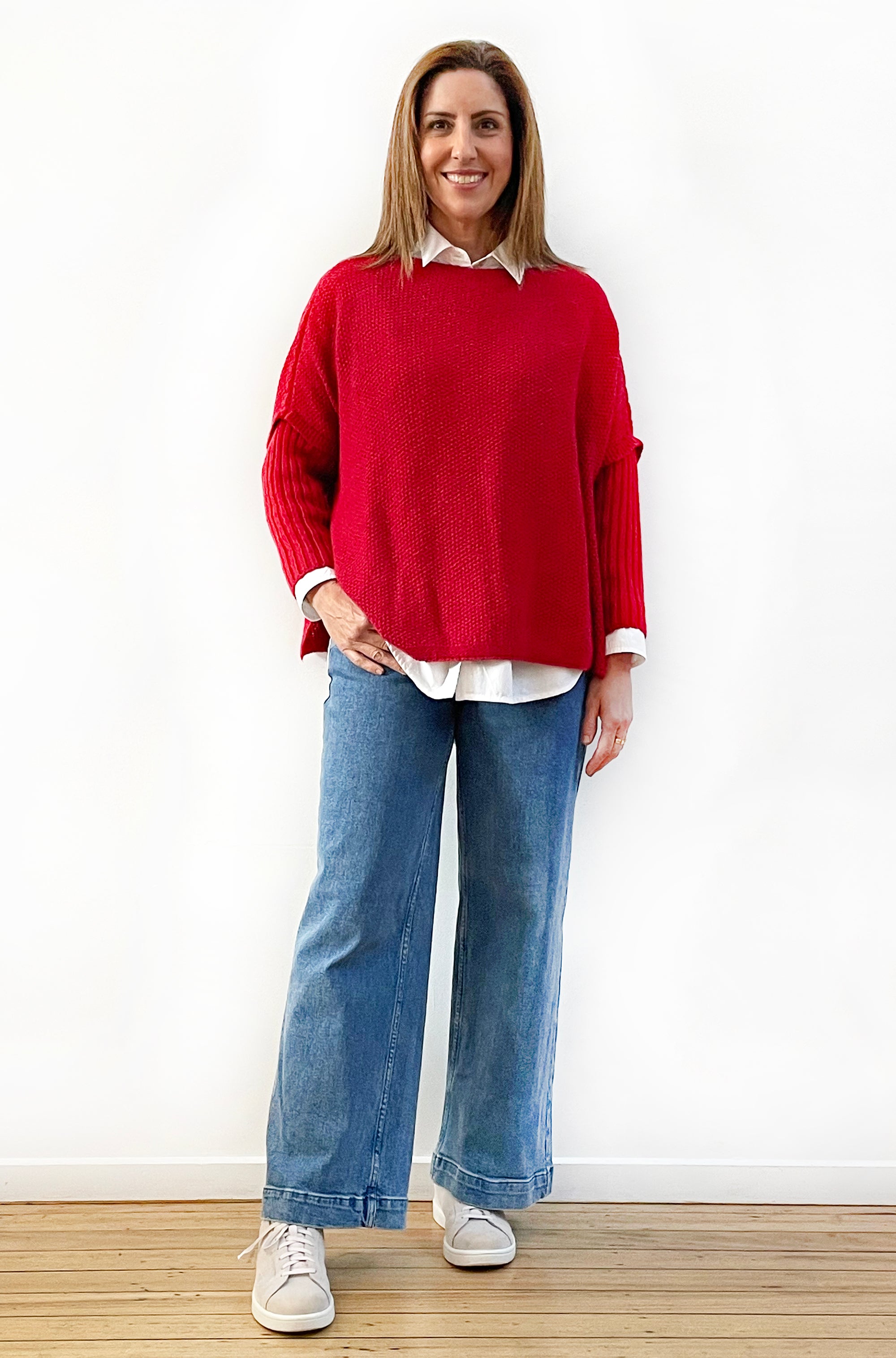 ON THE GO JUMPER RUBY RED