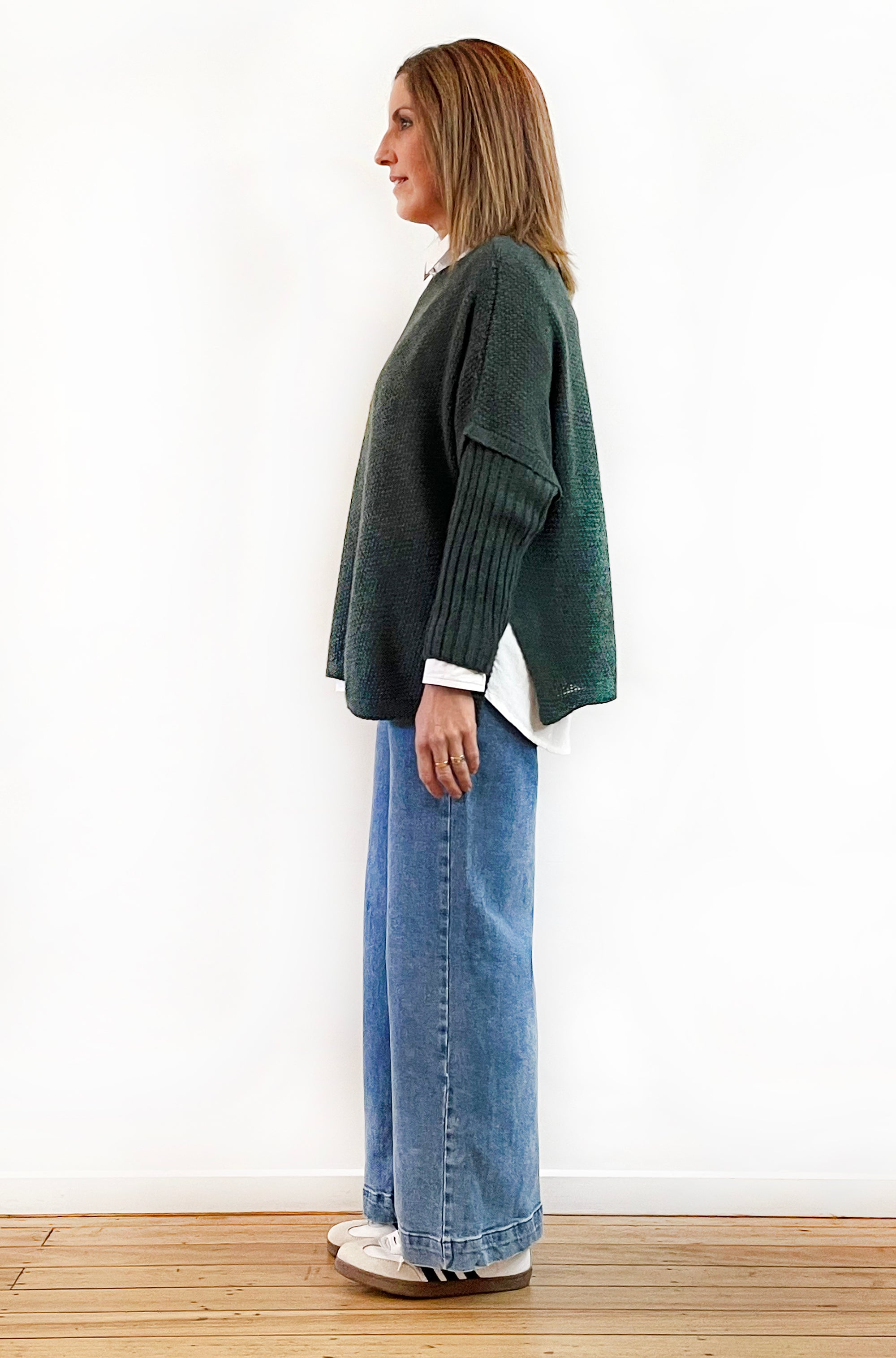 ON THE GO JUMPER HUNTER GREEN