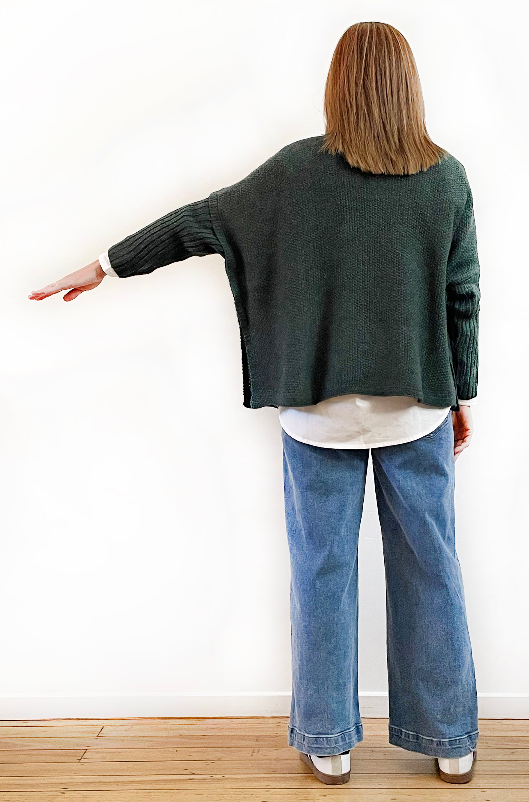 ON THE GO JUMPER HUNTER GREEN