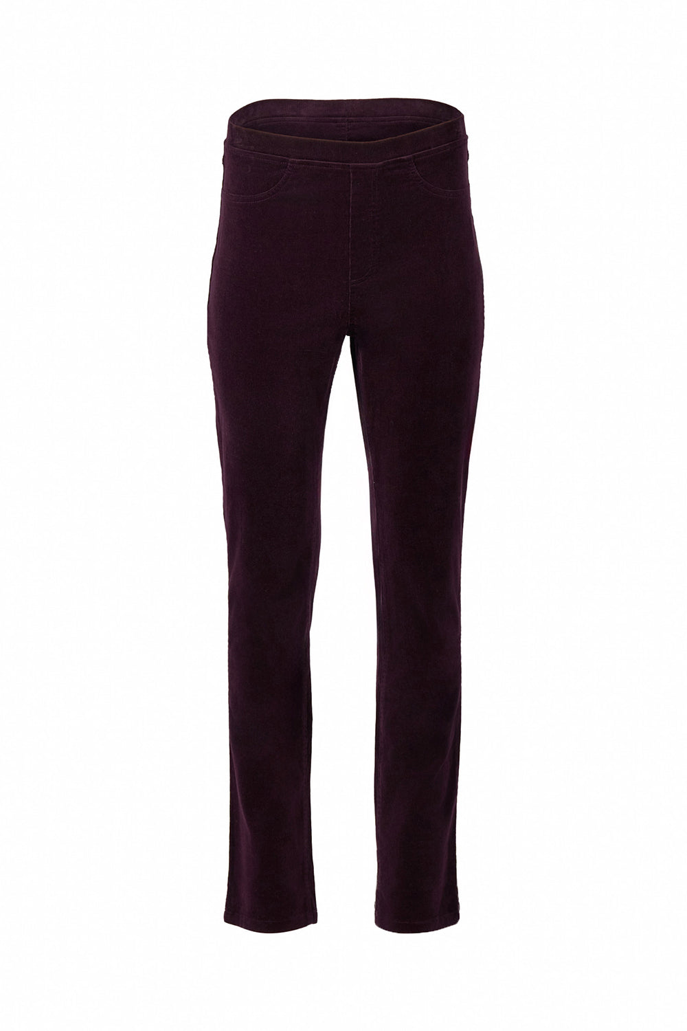 VASSALLI SLIM LEG FULL LENGTH PINWALE CORD PULL ON MULBERRY