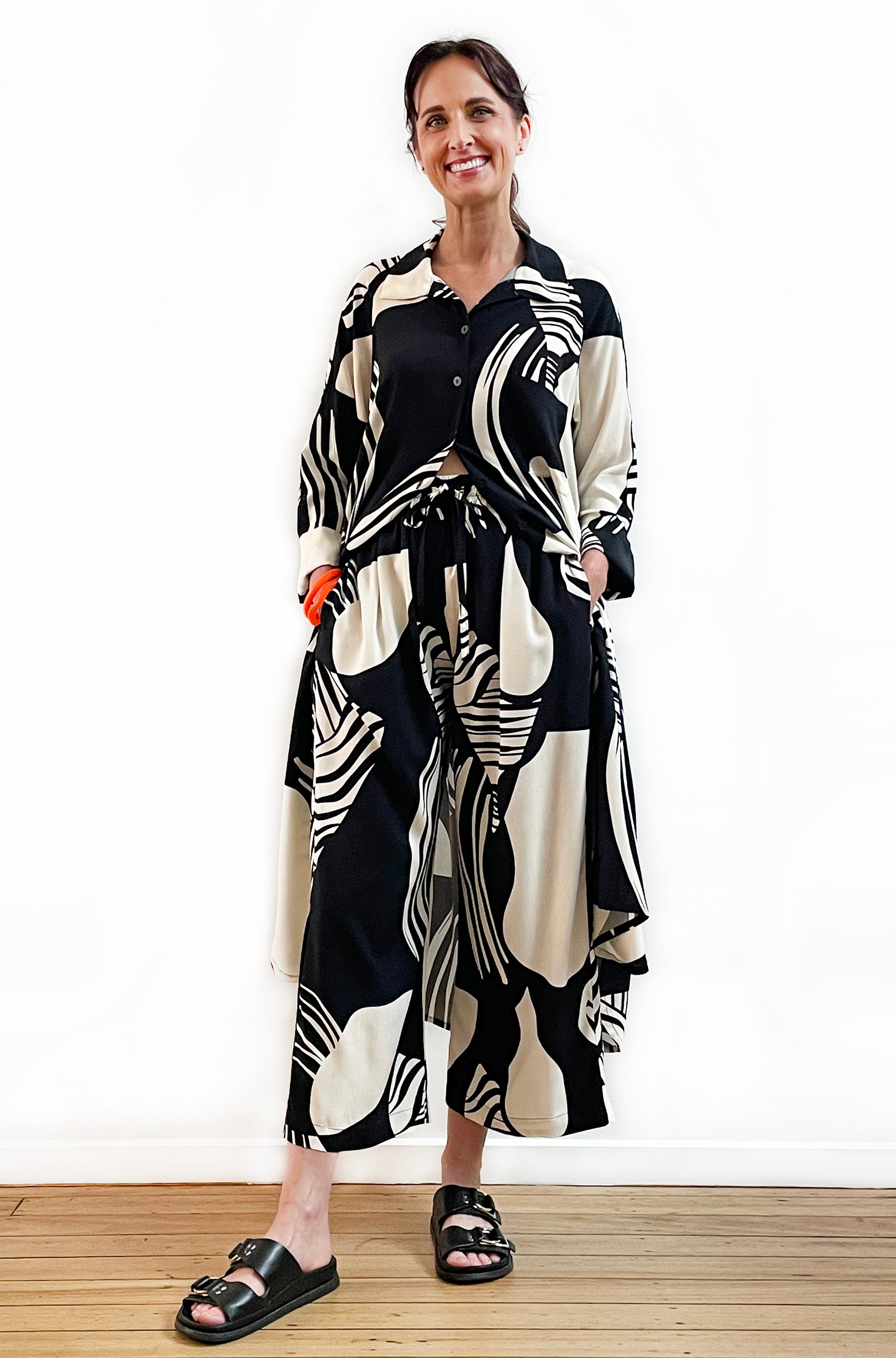 ART PRINT CROPPED WIDE LEG