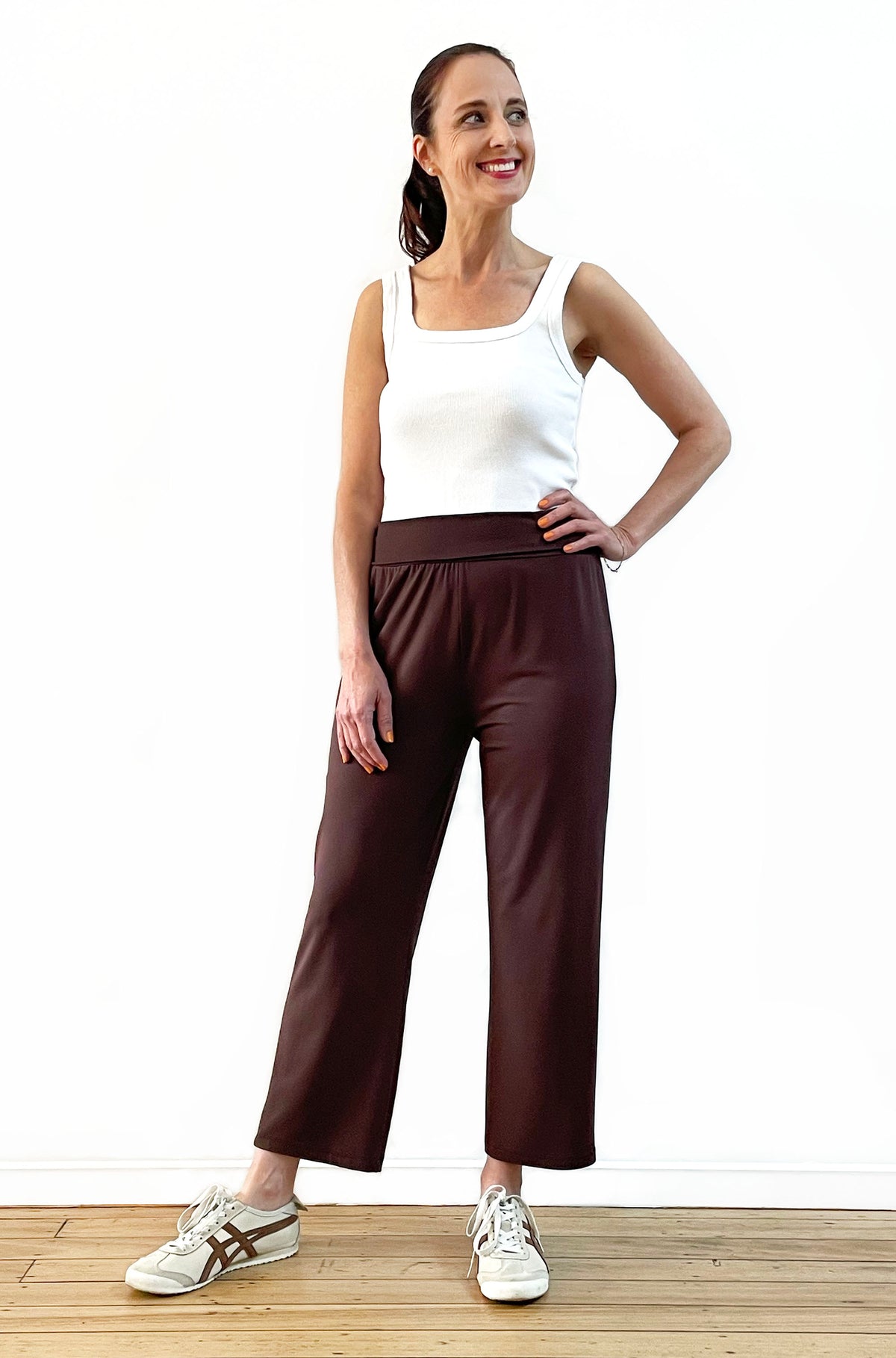 BAMBOO FOLDOVER 7/8 PANT CHOCOLATE