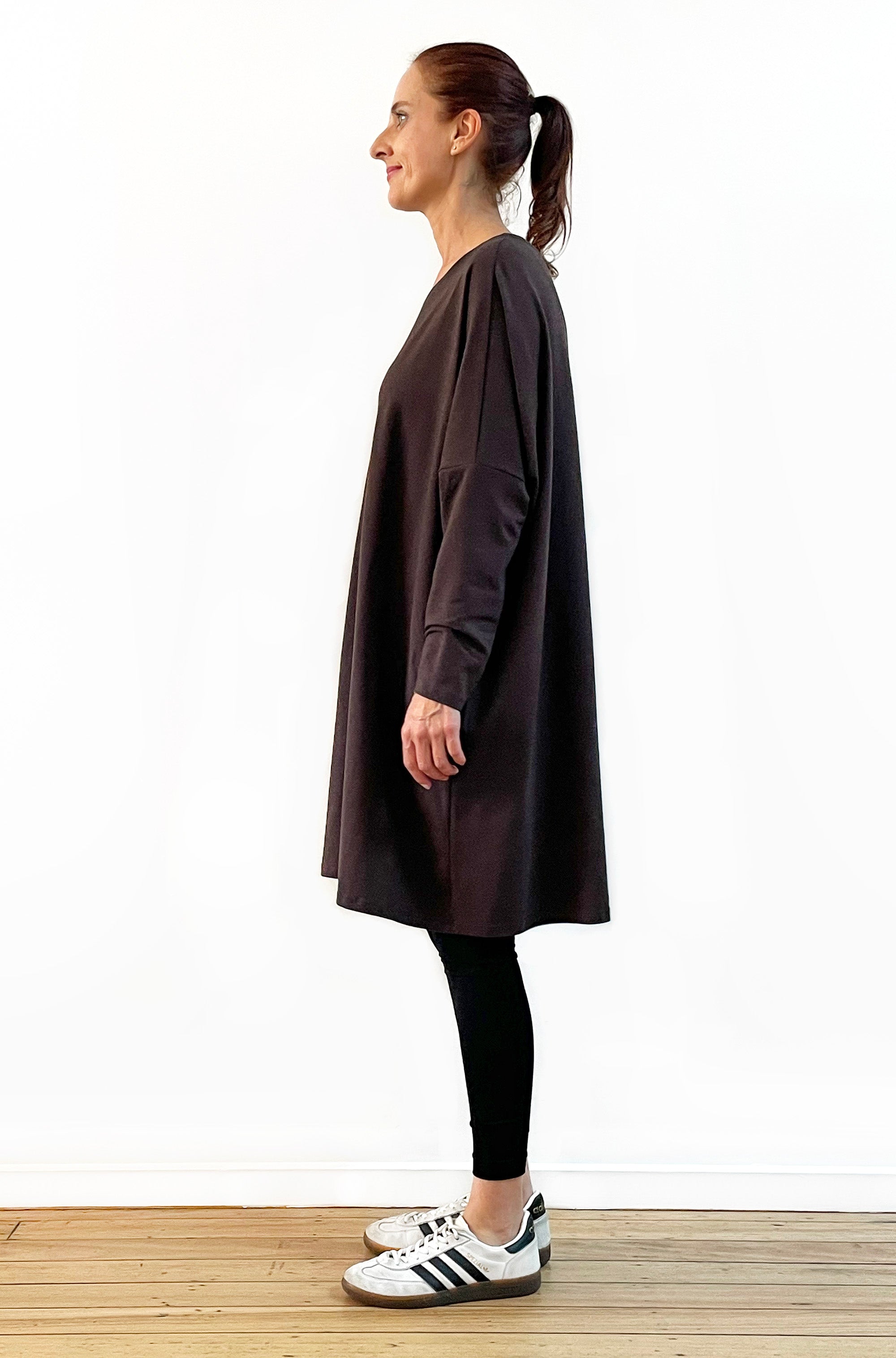 BAMBOO/ORGANIC COTTON BOX TUNIC CHOCOLATE