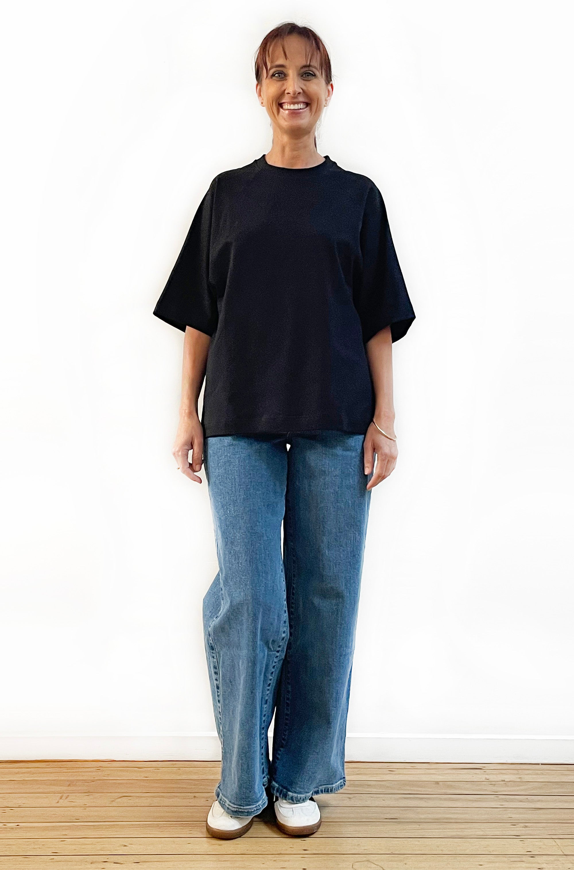 BAMBOO/ORGANIC COTTON SHORT SLEEVE RAGLAN TOP BLACK