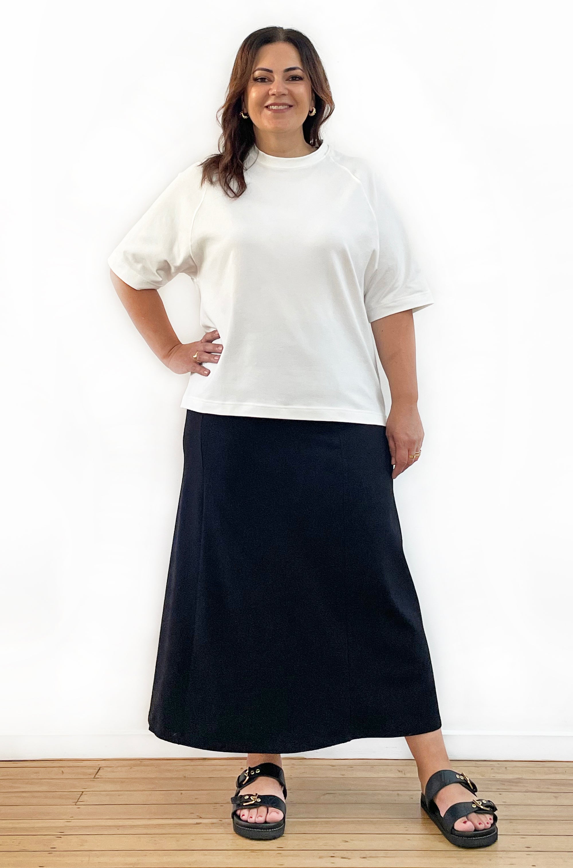 BAMBOO/ORGANIC COTTON SHORT SLEEVE RAGLAN TOP OFF WHITE