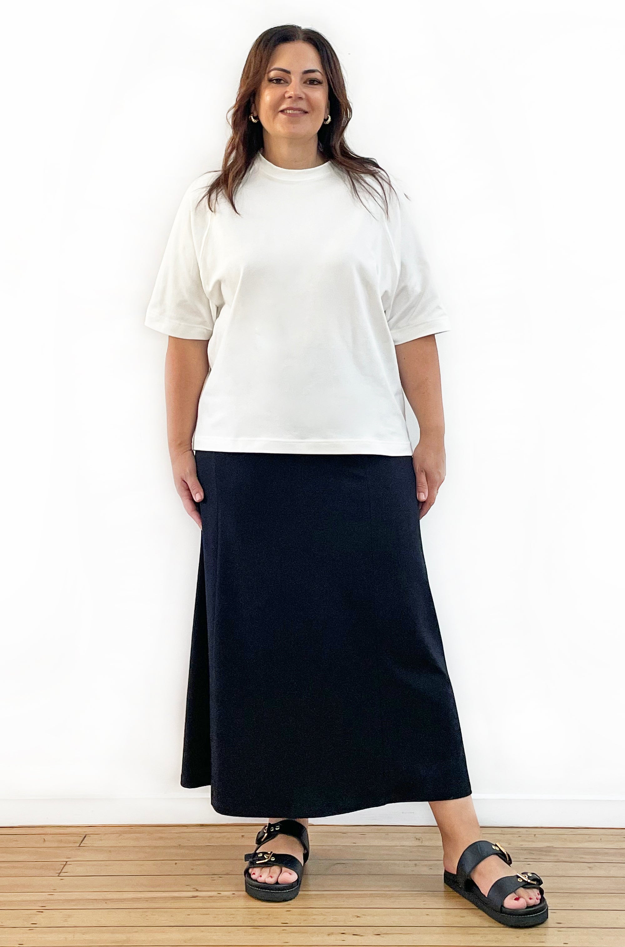 BAMBOO/ORGANIC COTTON SHORT SLEEVE RAGLAN TOP OFF WHITE