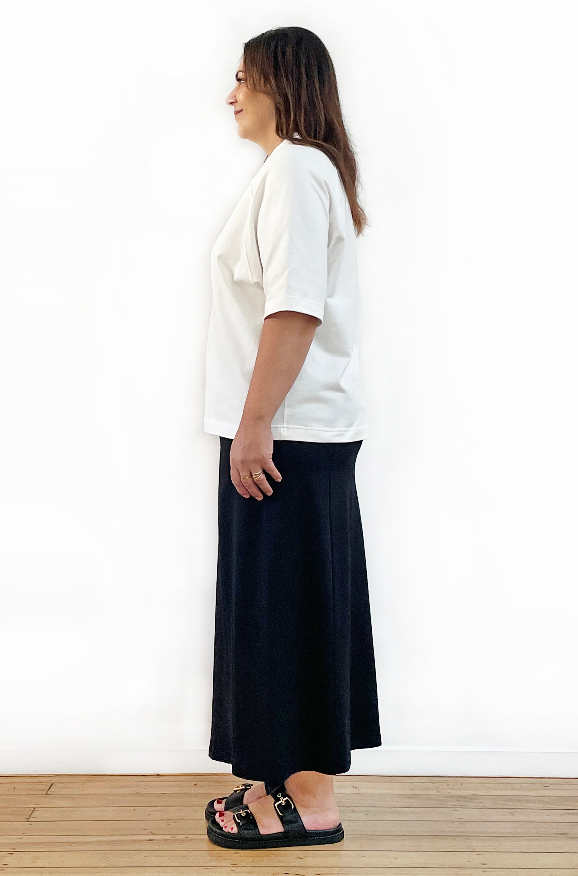 BAMBOO/ORGANIC COTTON SHORT SLEEVE RAGLAN TOP OFF WHITE