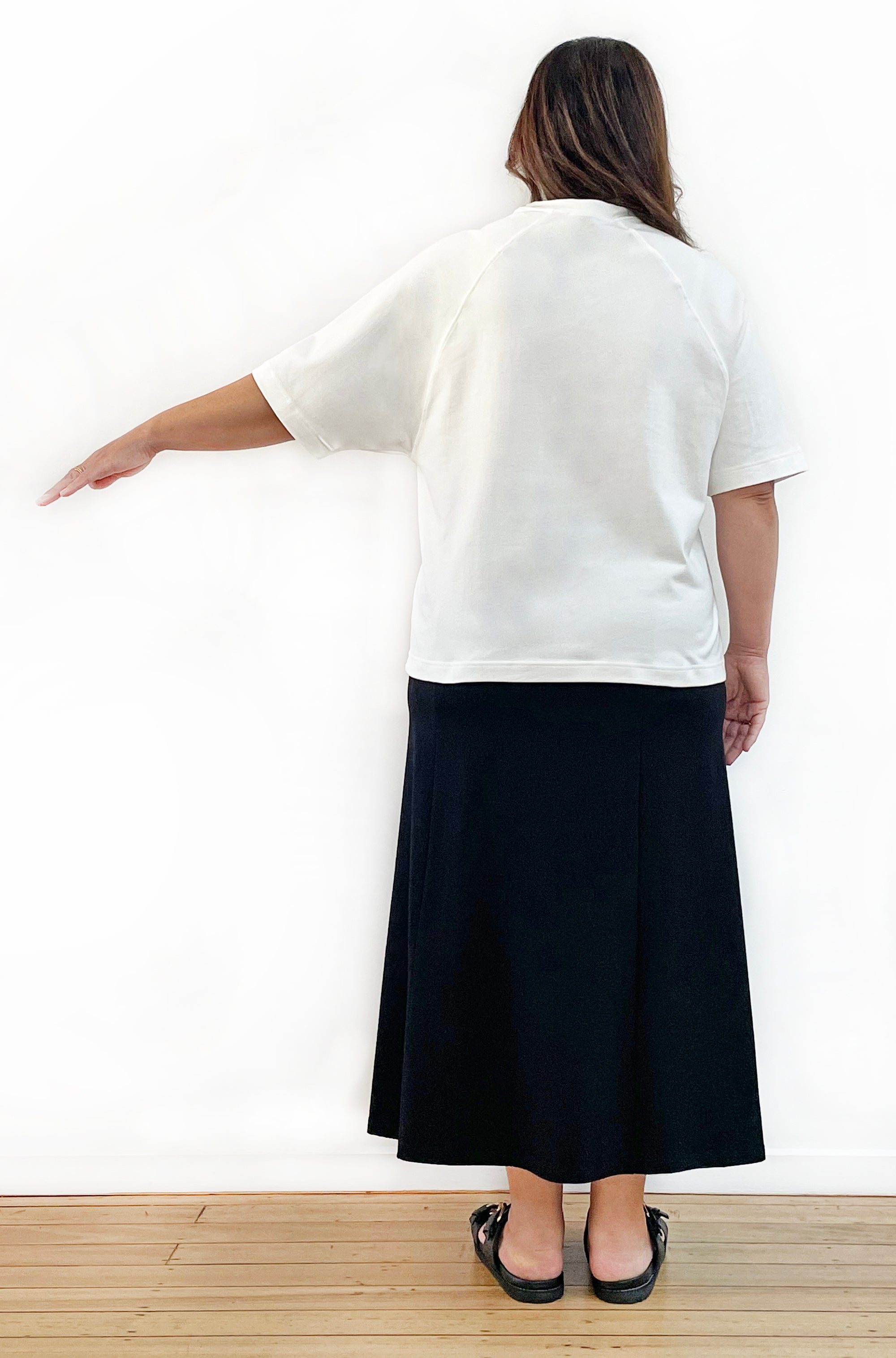 BAMBOO/ORGANIC COTTON SHORT SLEEVE RAGLAN TOP OFF WHITE