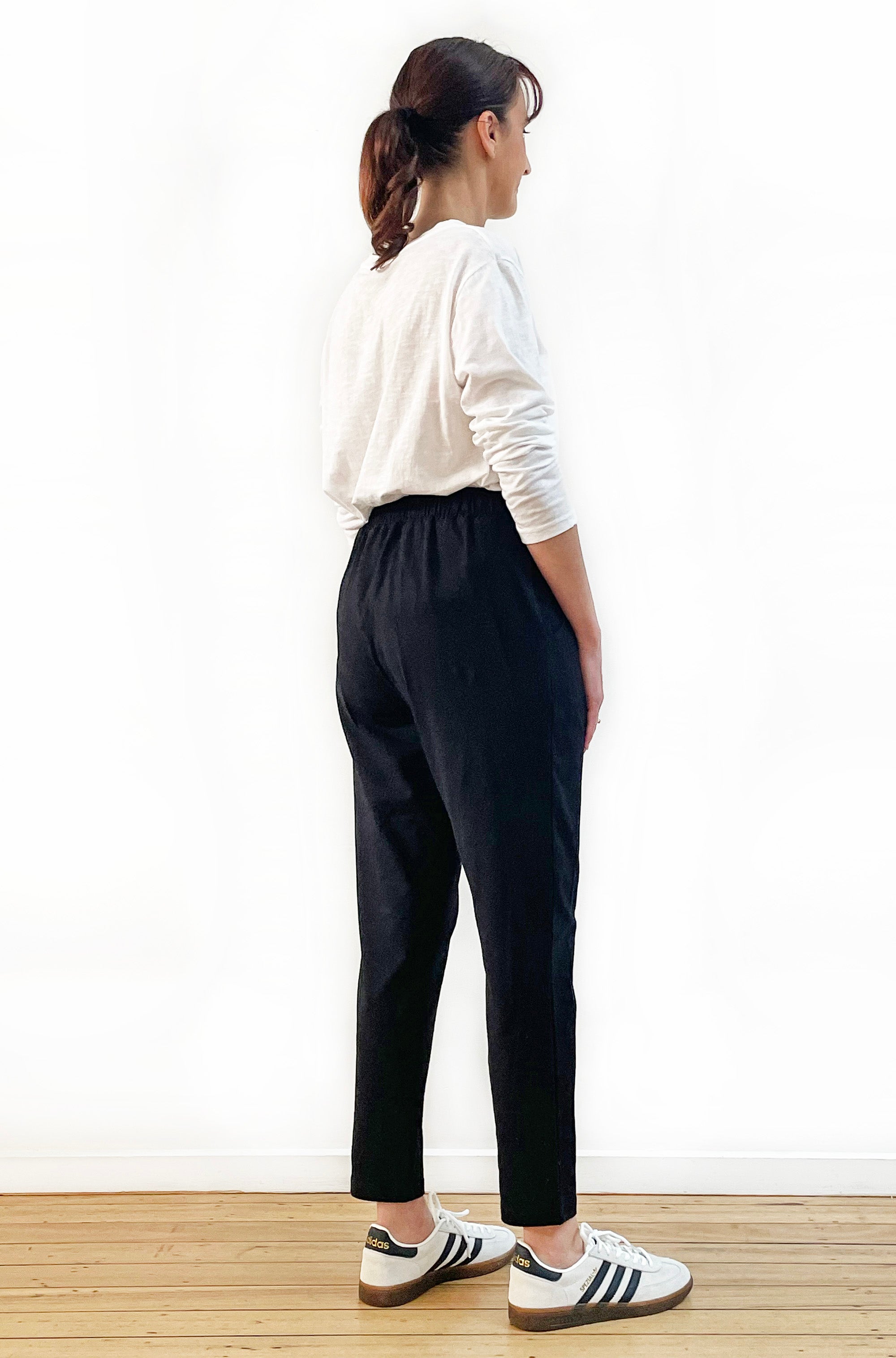 BAMBOO/ORGANIC COTTON SLIM LEG PANT BLACK