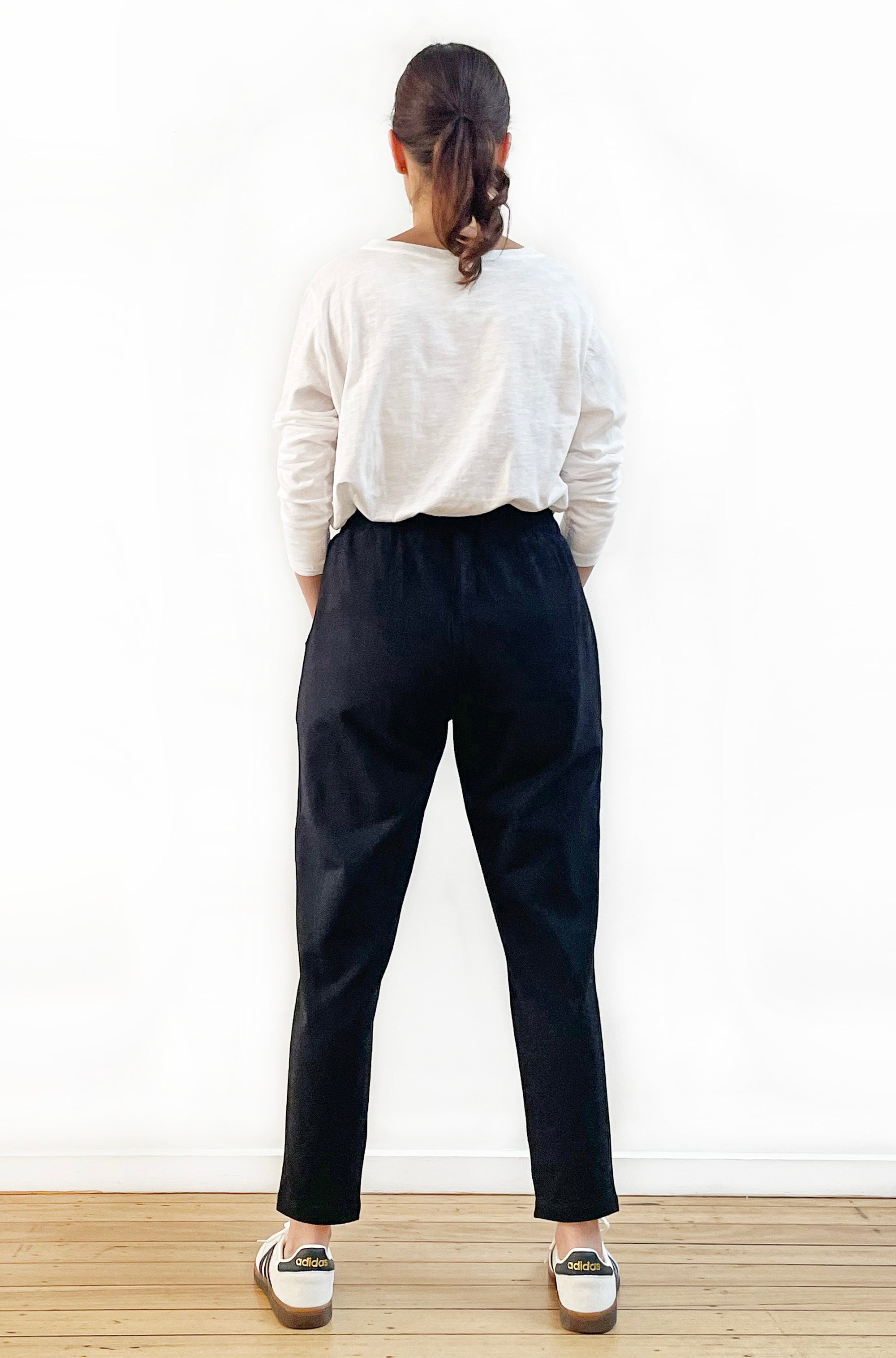 BAMBOO/ORGANIC COTTON SLIM LEG PANT BLACK