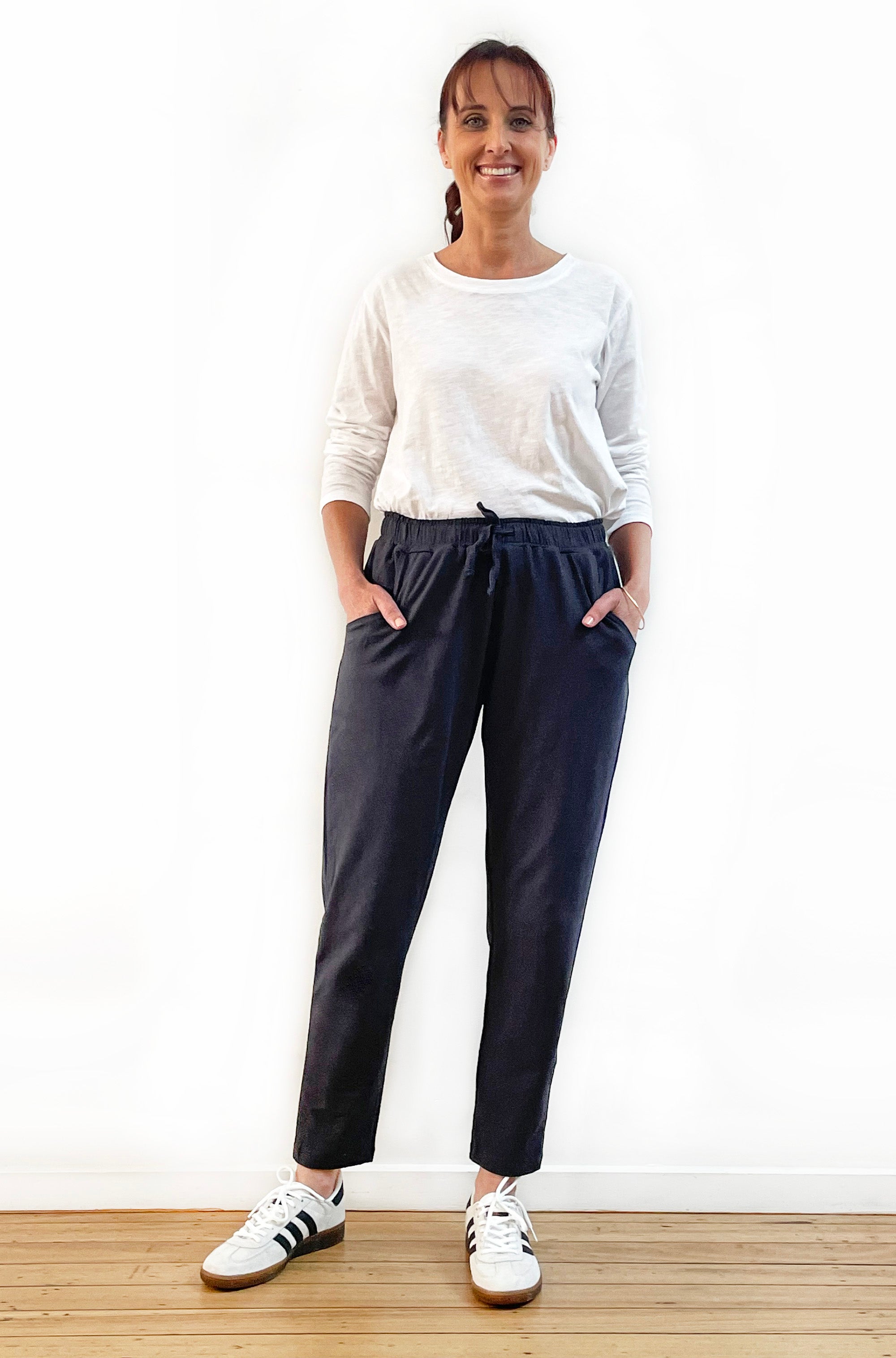 BAMBOO/ORGANIC COTTON SLIM LEG PANT GRAPHITE