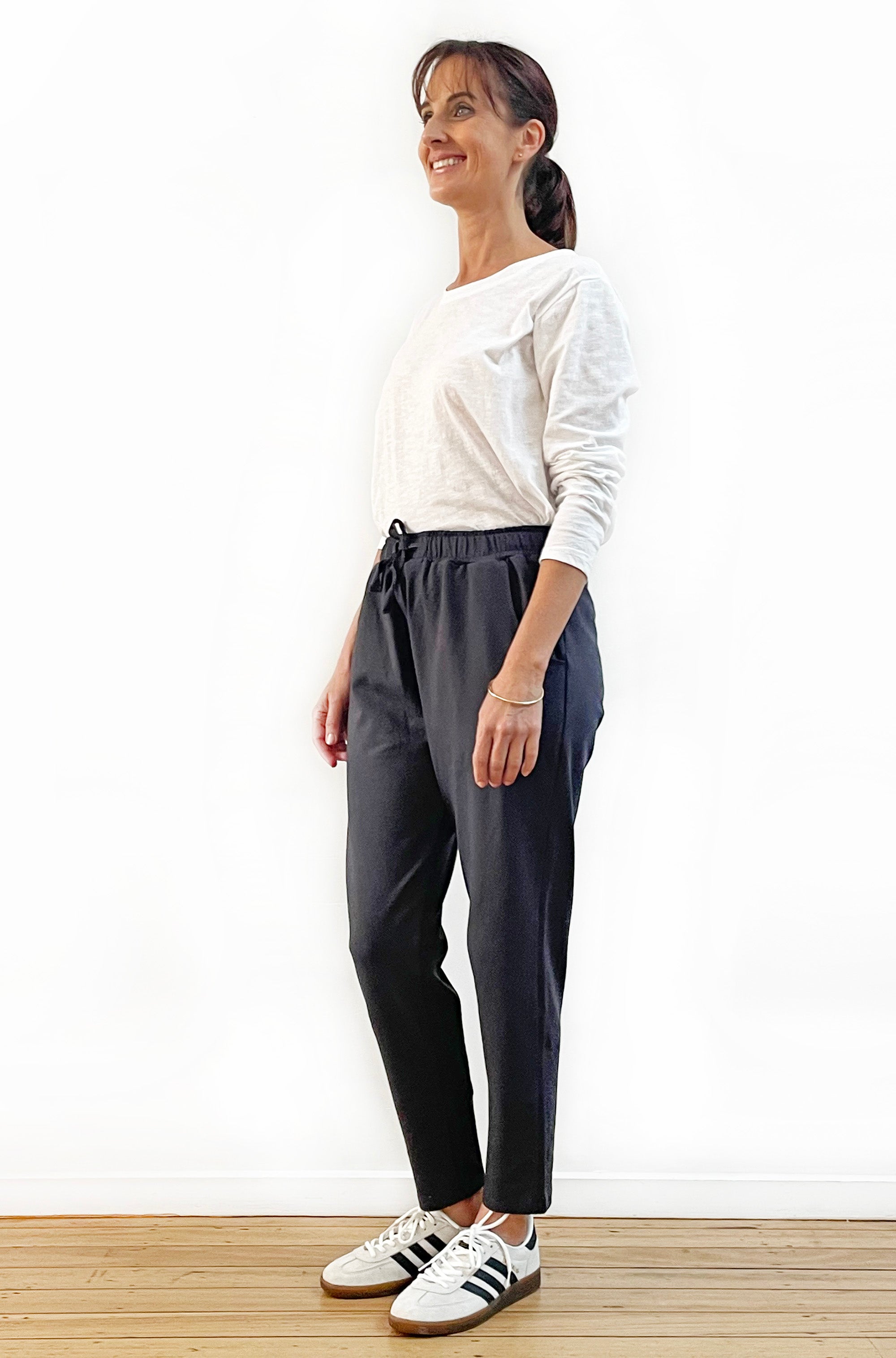 BAMBOO/ORGANIC COTTON SLIM LEG PANT GRAPHITE