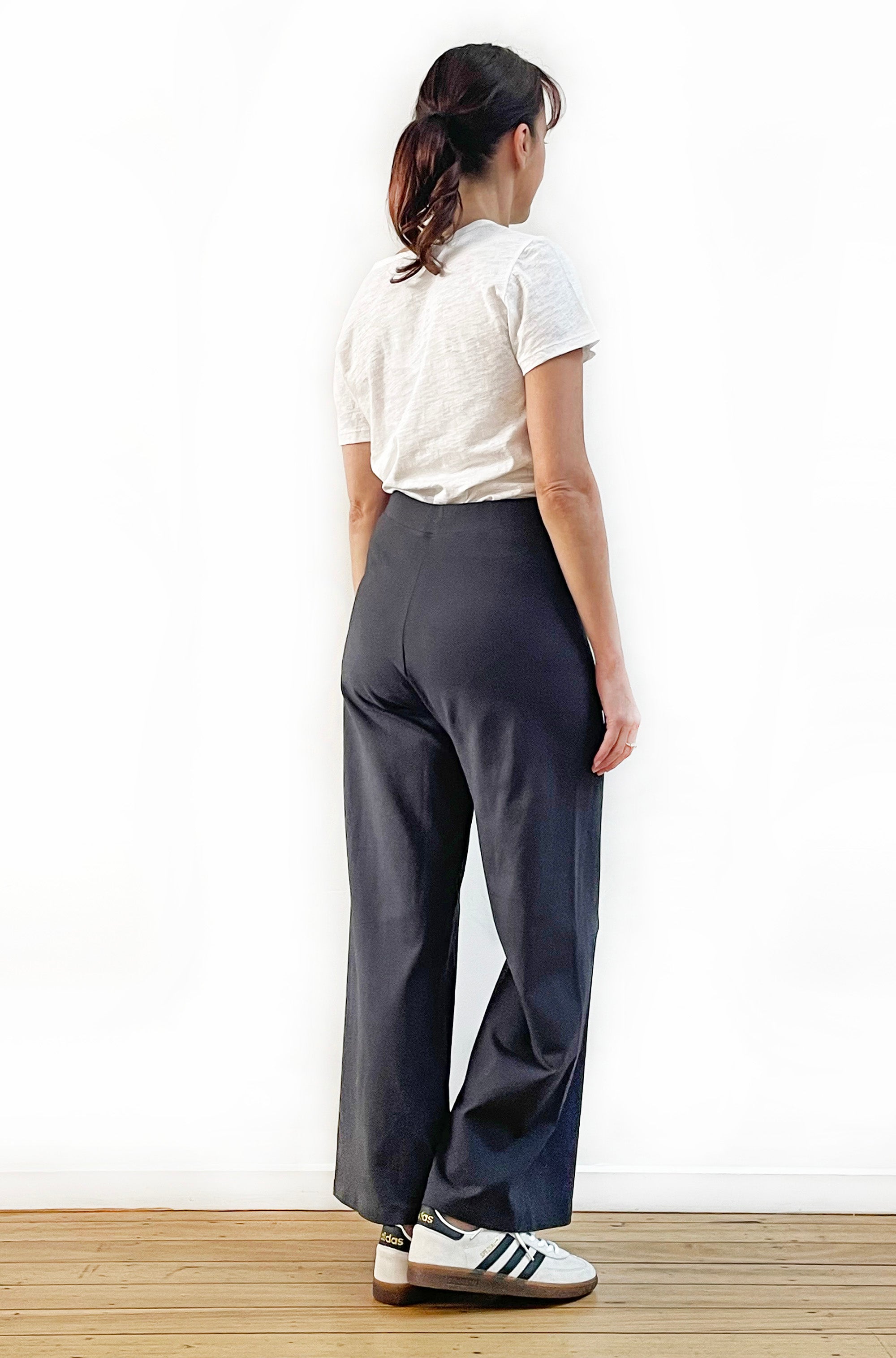 BAMBOO/ORGANIC COTTON WIDE LEG PANT GRAPHITE