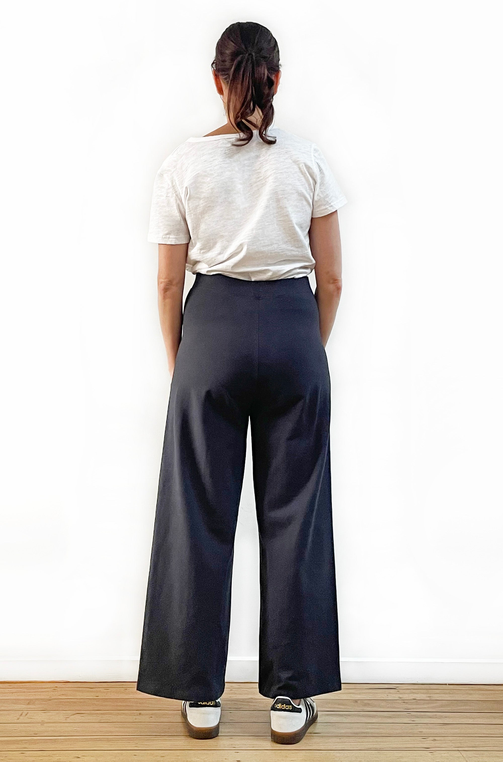 BAMBOO/ORGANIC COTTON WIDE LEG PANT GRAPHITE